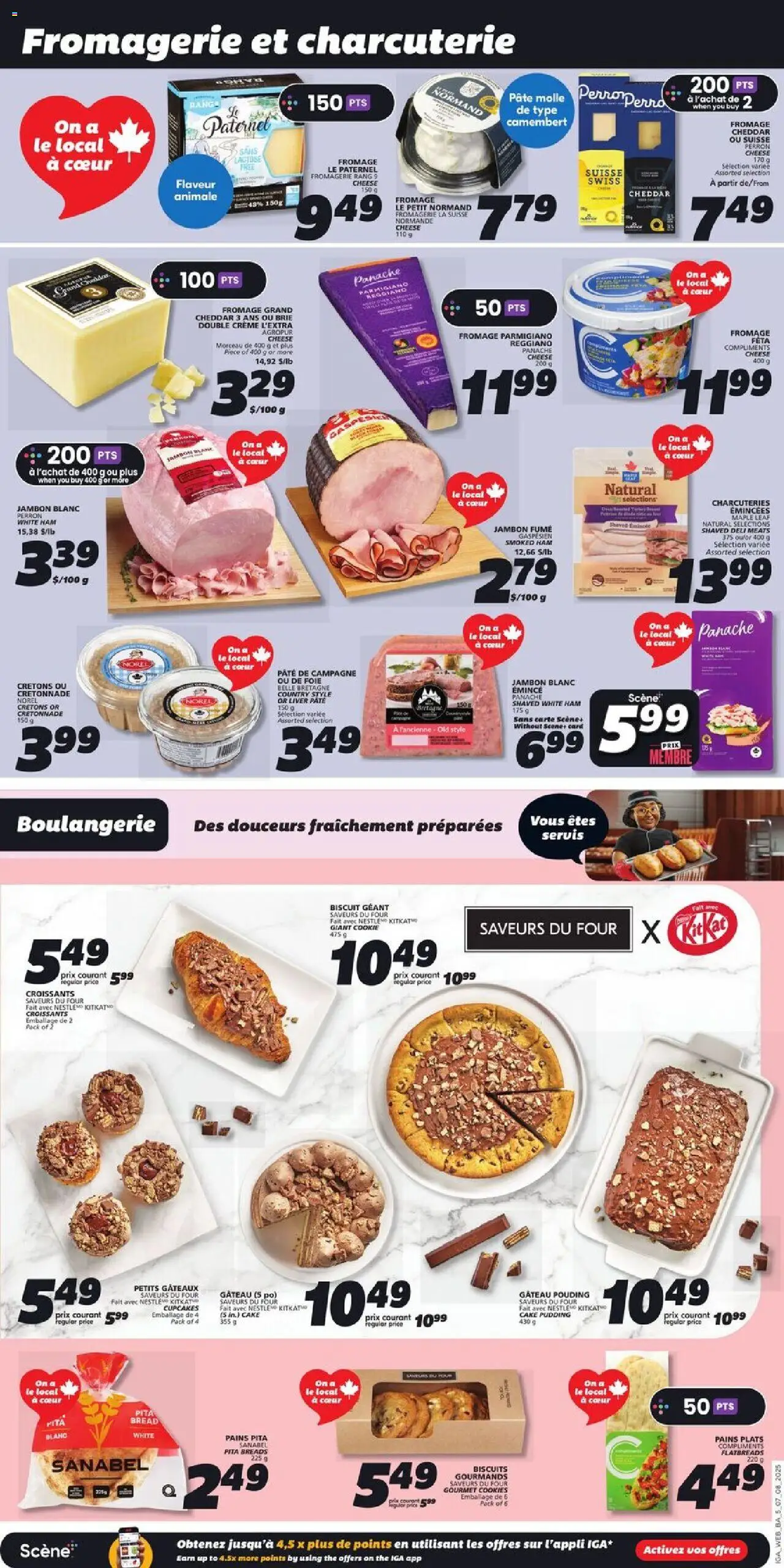 IGA flyer valid from 07.08.2025 | Page: 7 | Products: Cookies, Cheese, Bread, Ham
