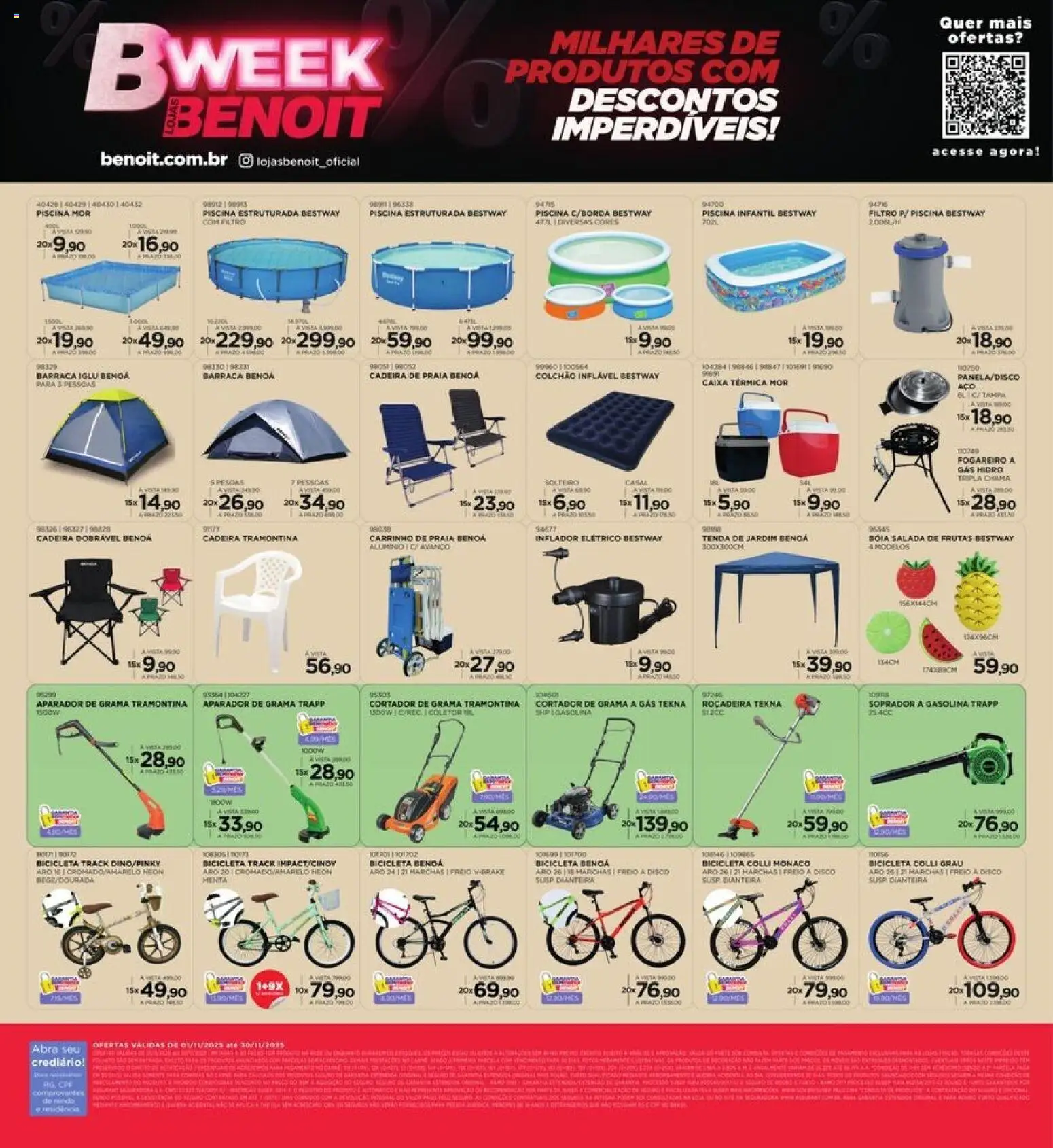 Benoit Folheto - válido de 01.11.2025 | Página: 12 | Produtos: Bicicleta, Barraca, Piscina, Cortador de grama