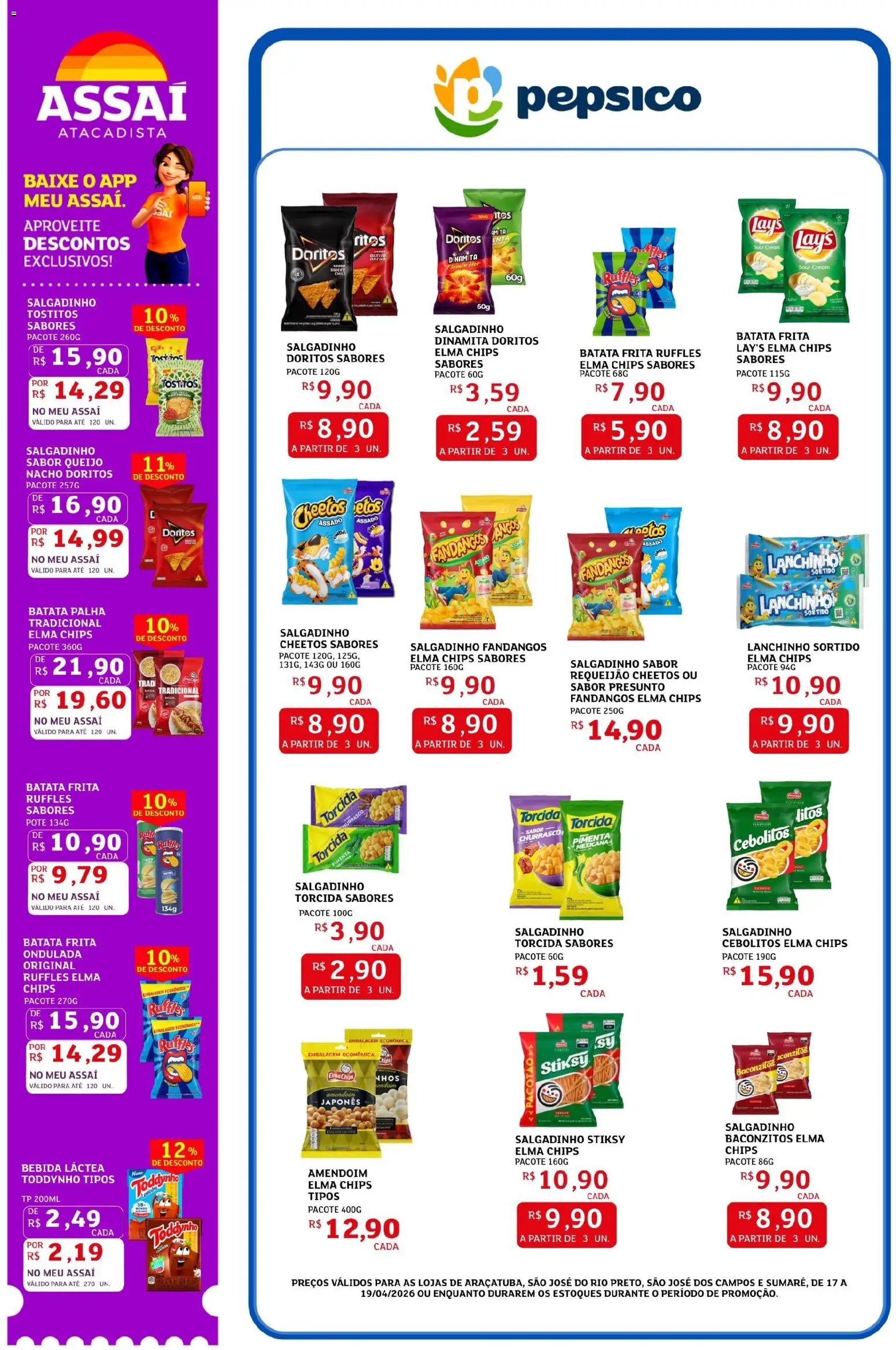 Assaí Atacadista Folheto - válido de 17.04.2026 | Página: 2 | Produtos: Pimenta, Bebida, Requeijão, Batata frita