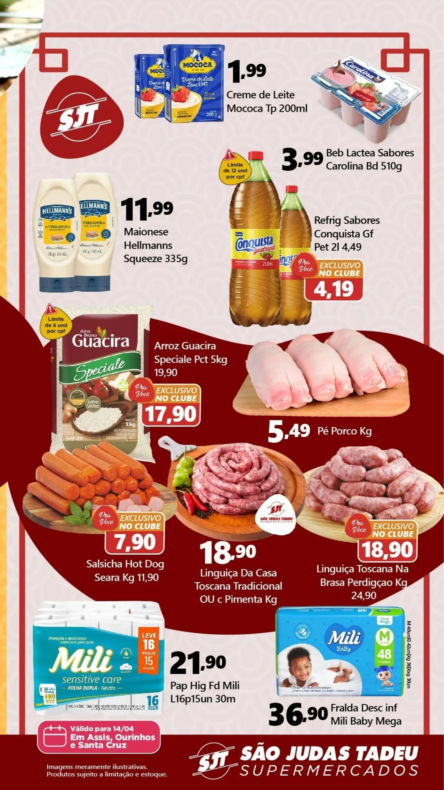 São Judas Tadeu Folheto - válido de 14.04.2026 | Página: 2 | Produtos: Pimenta, Leite, Creme de leite, Maionese