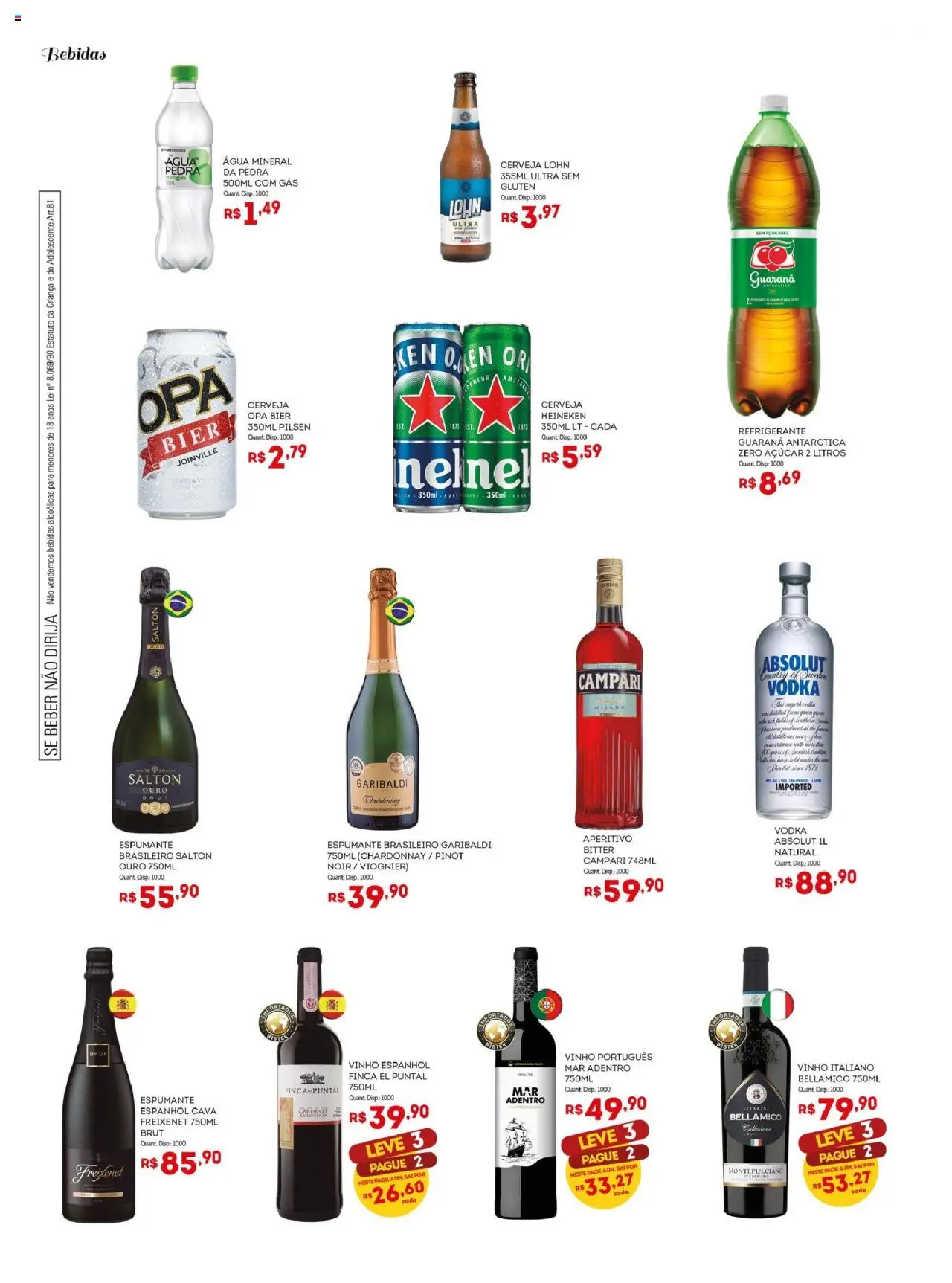 Bistek Supermercados Folheto - válido de 08.10.2025 | Página: 6 | Produtos: Cerveja, Heineken, Vodka, Campari