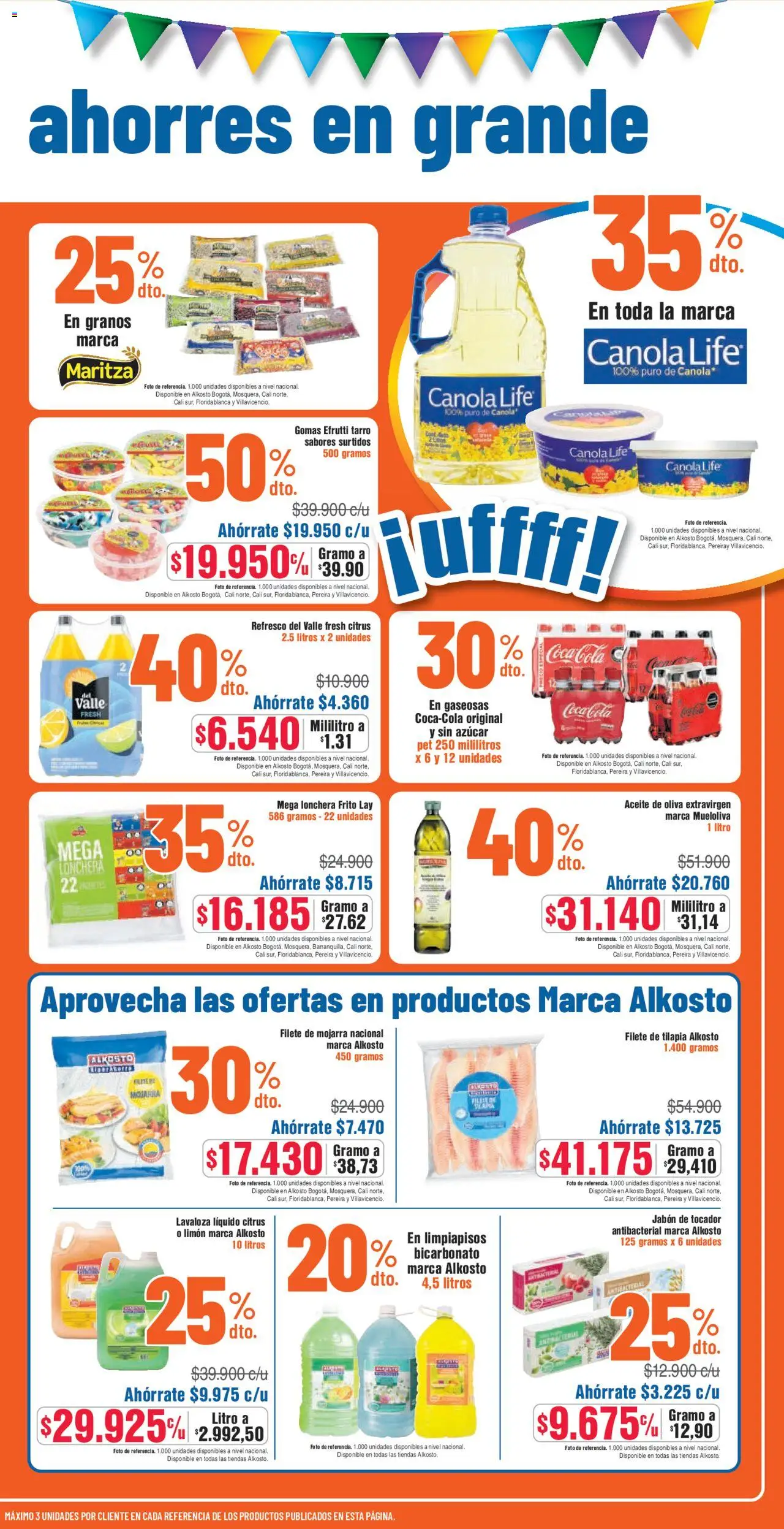 Alkosto revista - valida desde el 16.08.2025 | Página: 11 | Productos: Azucar, Ducha Bidet, Jabón, Aceite