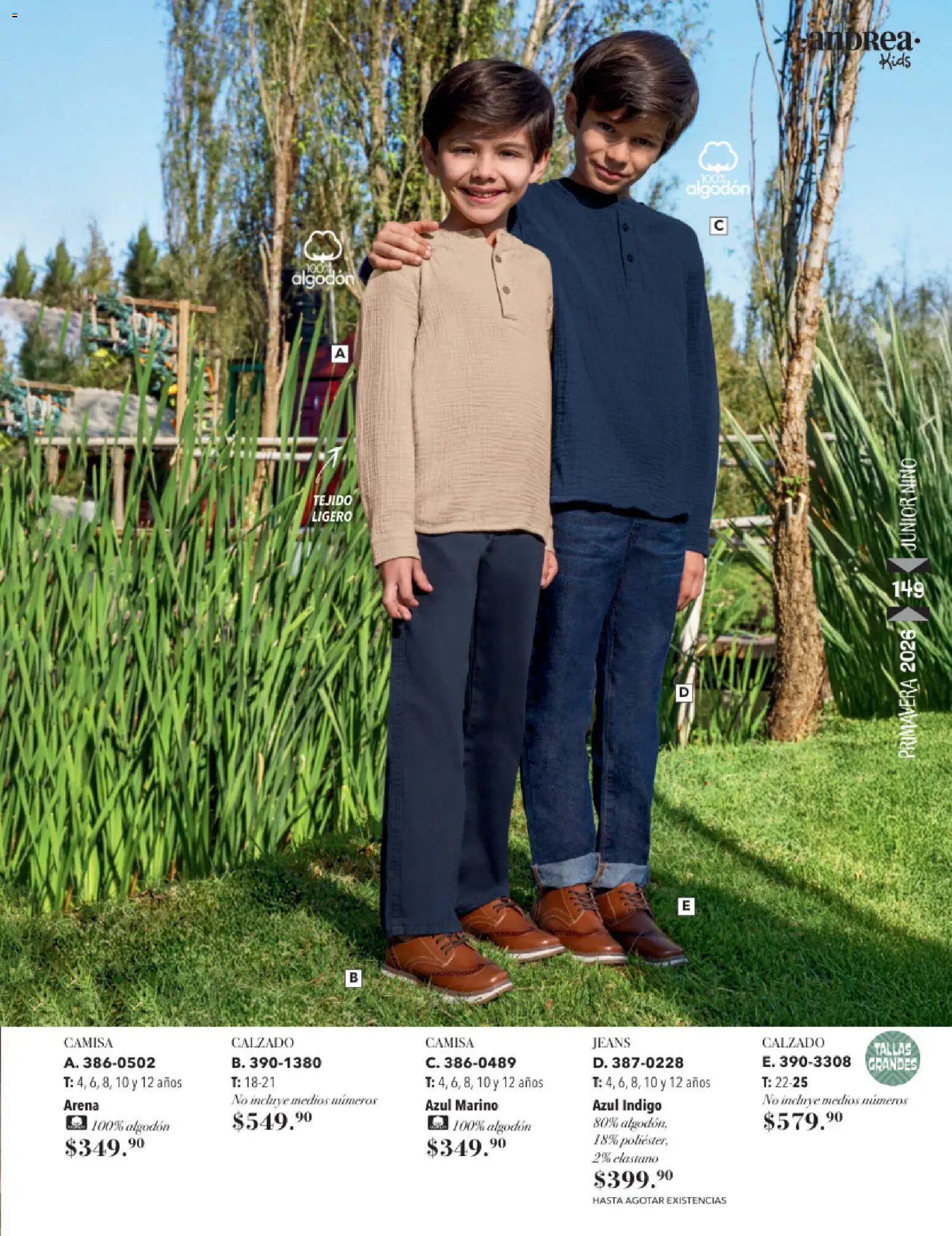 Nuevas ofertas de Andrea válidas en toda la República Mexicana desde el 25.01.2026. ¡Encuentra las mejores ofertas en Andrea catálogo Infantil! | Página: 105 | Productos: Camisa, Algodón