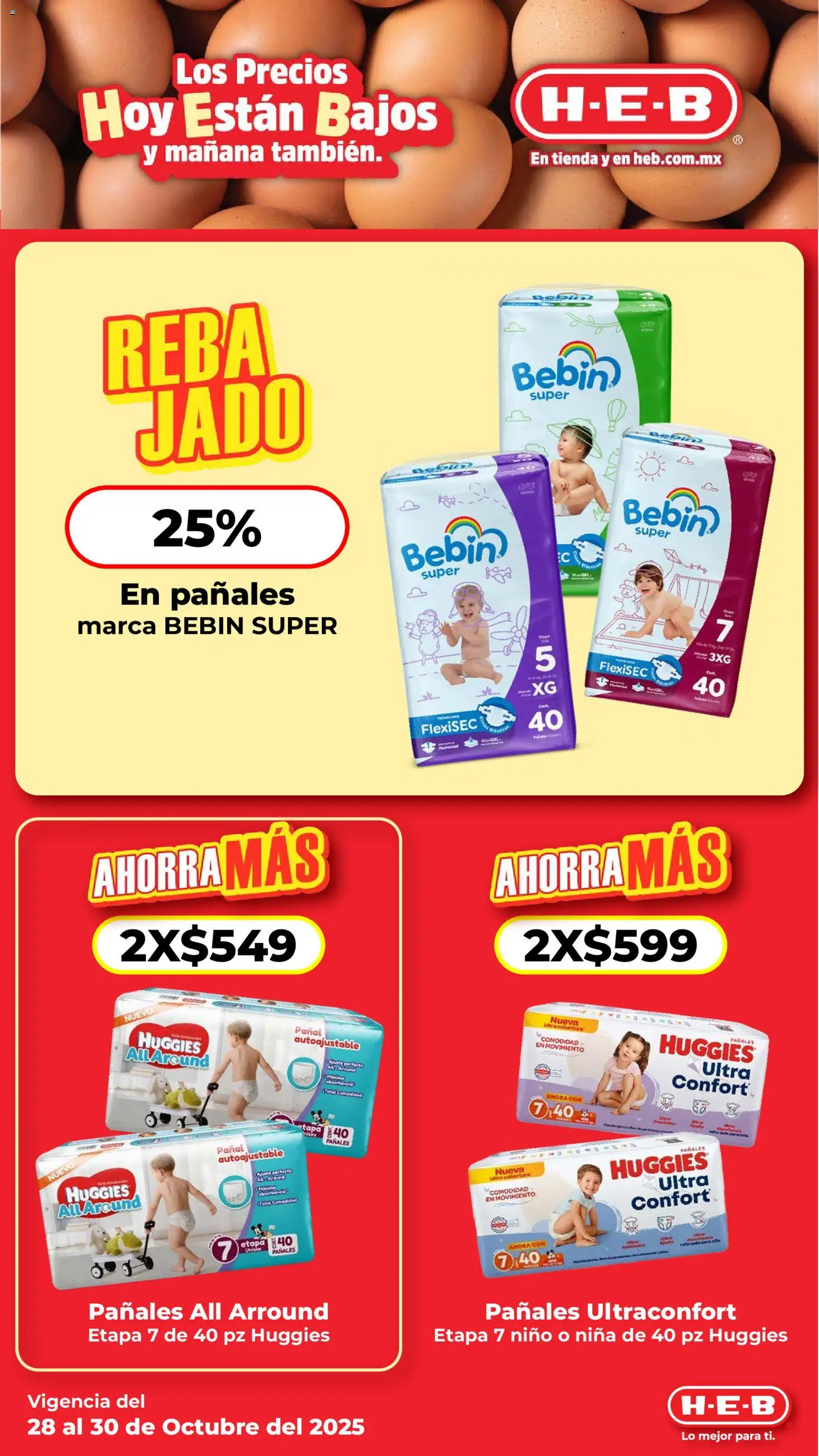Nuevas ofertas de H-E-B válidas en toda la República Mexicana desde el 28.10.2025. ¡Encuentra las mejores ofertas en H-E-B folleto! | Página: 10 | Productos: Pañales