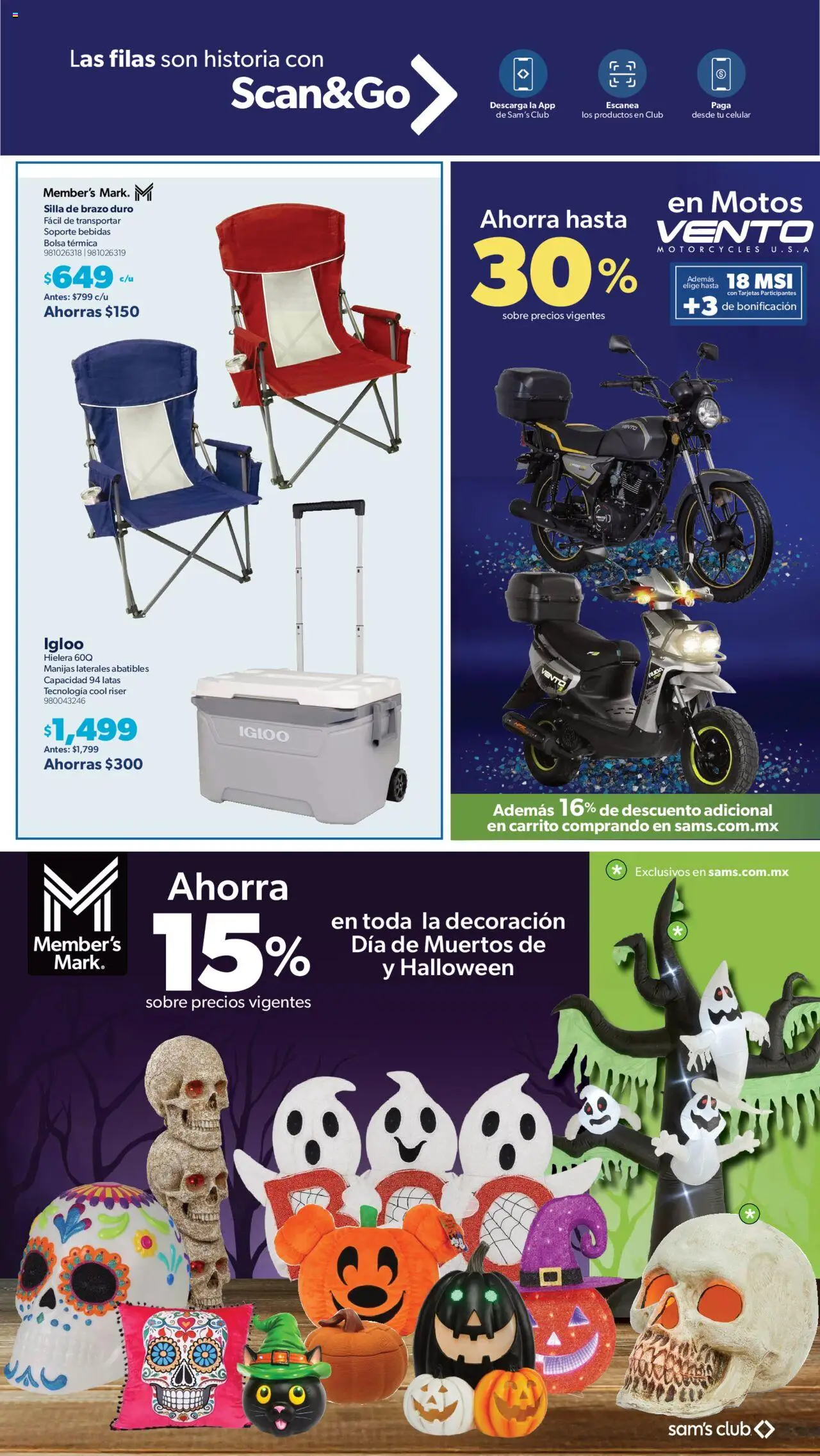Nuevas ofertas de Sam's Club válidas en toda la República Mexicana desde el 01.10.2025. ¡Encuentra las mejores ofertas en Sam's Club - Catálogo Plus Fest Nacional! | Página: 8 | Productos: Bolsa, Silla, Hielera, Sobre