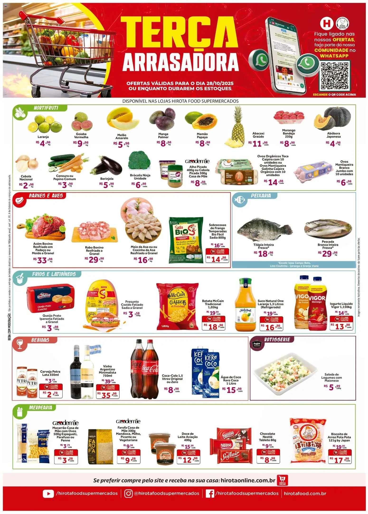 Hirota Food Folheto - válido de 28.10.2025 | Página: 1 | Produtos: Melão, Cola, Mesa, Ovos