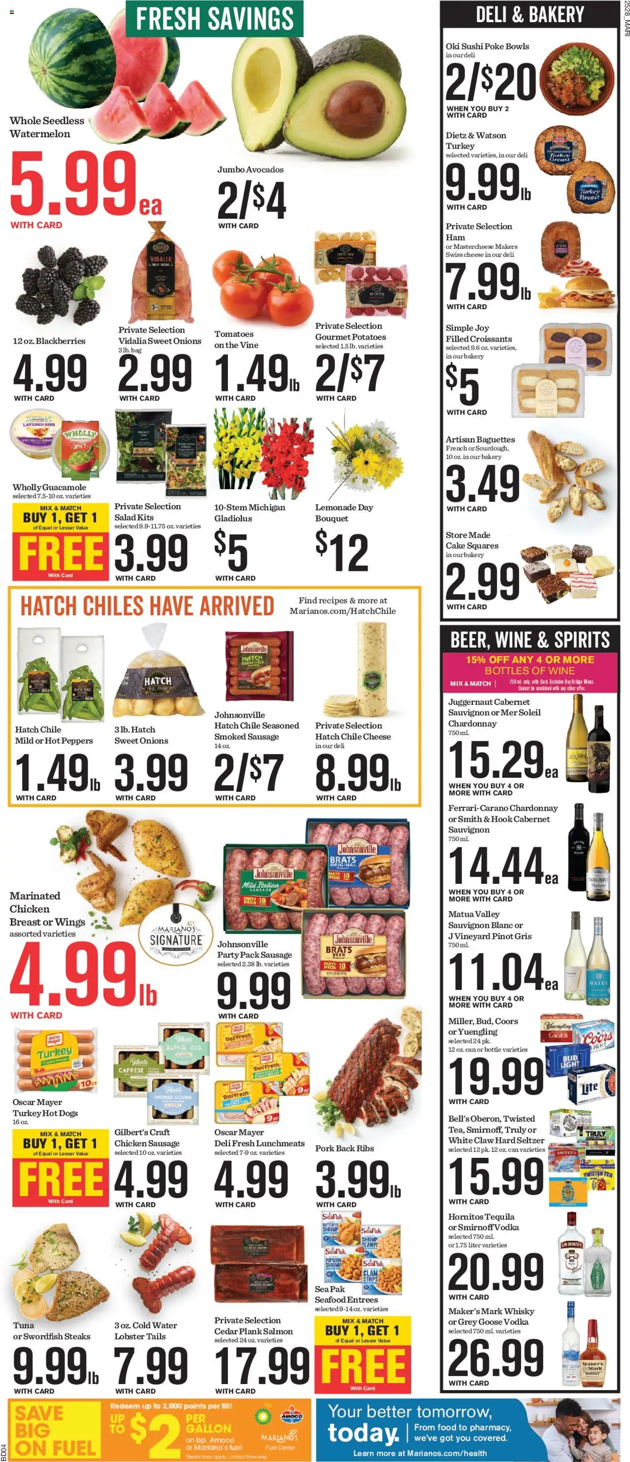 Mariano's Weekly Ad - valid from 13.08.2025 | Page: 6 | Products: Peppers, Tomatoes, Tea, Watermelon