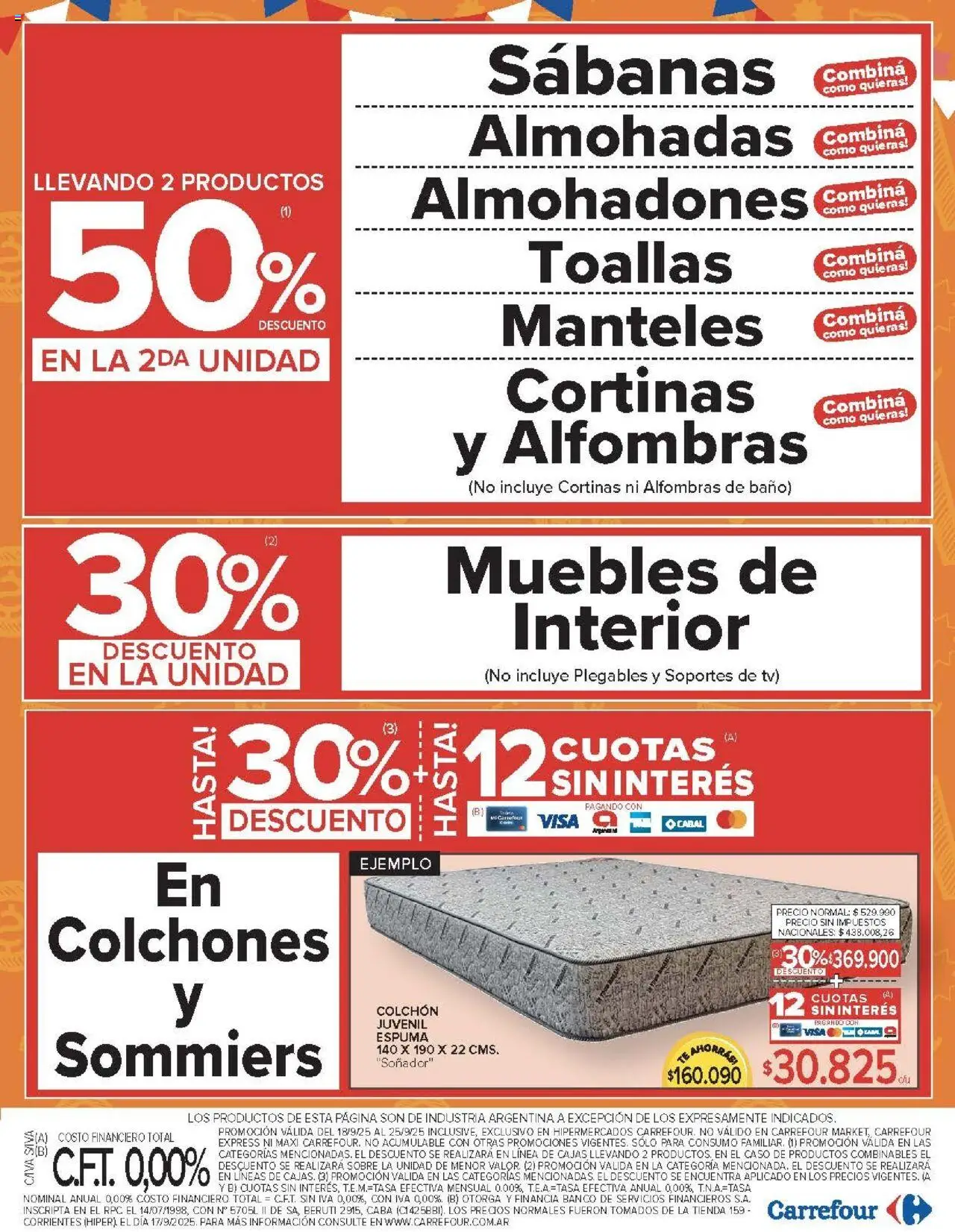 Carrefour ofertas - Salta │ válido desde el 18.09.2025 | Página: 20 | Productos: Sabanas, Toallas, Cortinas, Té