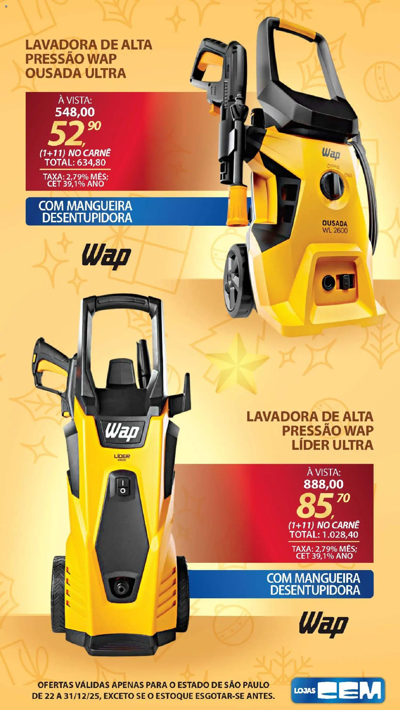 Lojas Cem Folheto - válido de 22.12.2025 | Página: 116 | Produtos: Mangueira, Carne, Lavadora de alta pressão