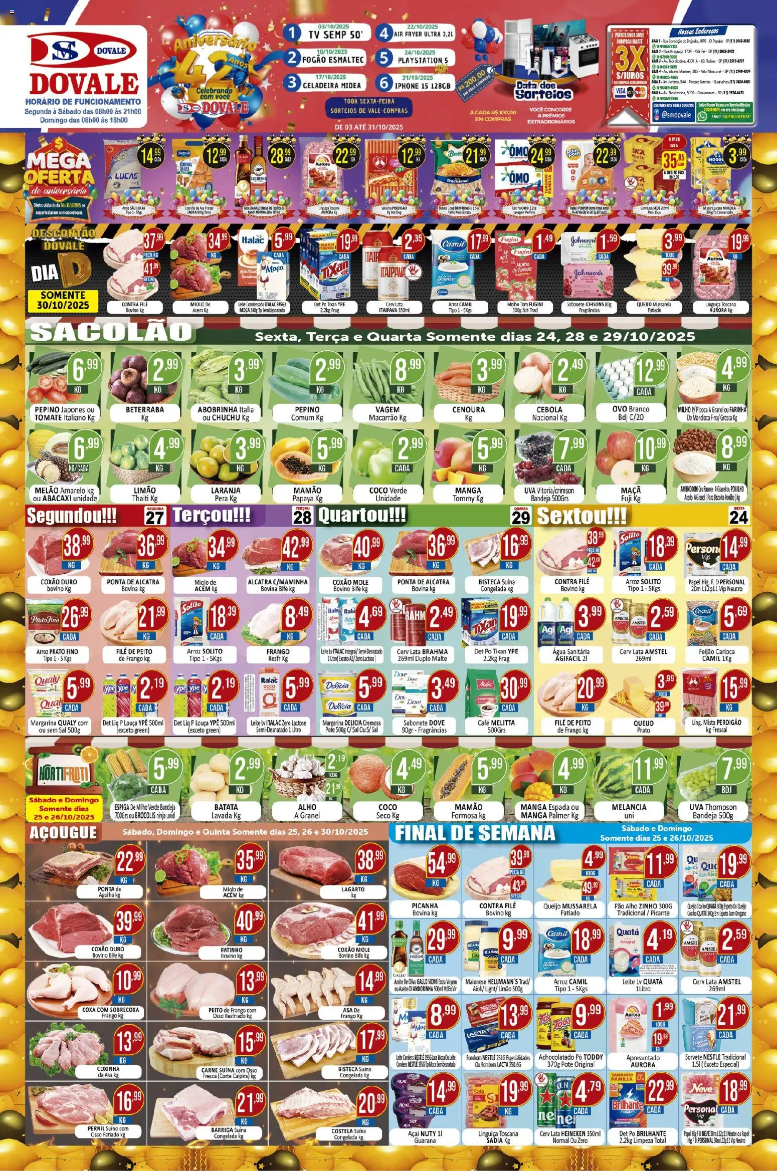 Dovale Folheto - válido de 24.10.2025 | Página: 1 | Produtos: Melancia, Achocolatado, Sabonete, Margarina