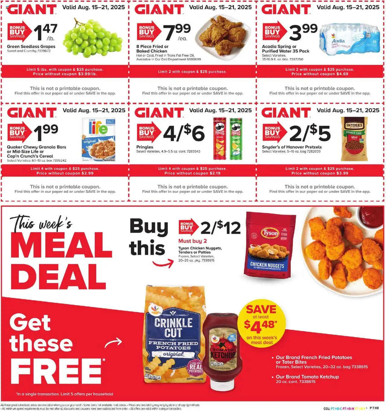 Giant Weekly Ad - valid from 15.08.2025 | Page: 5 | Products: Ketchup, Potatoes, Grapes, Bag