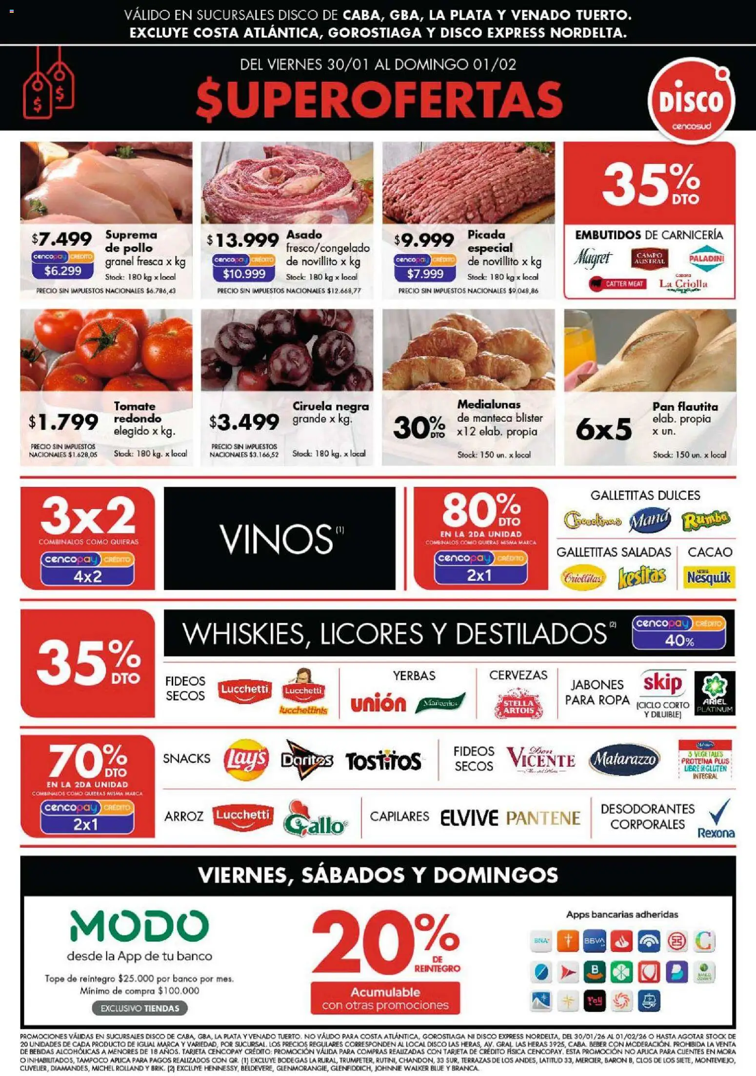 Disco ofertas │ válido desde el 29.01.2026 | Página: 1 | Productos: Tomate, Ropa, Manteca, Cacao