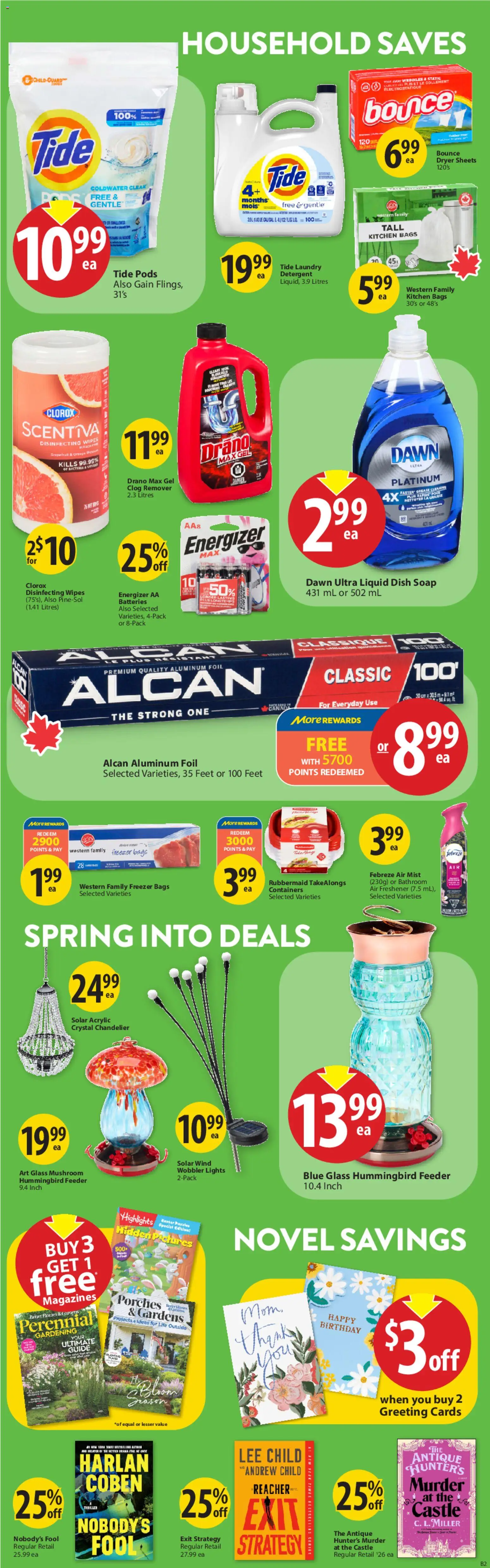 Save on foods flyer valid from 09.04.2026 | Page: 35 | Products: Freezer, Dryer, Soap, Detergent