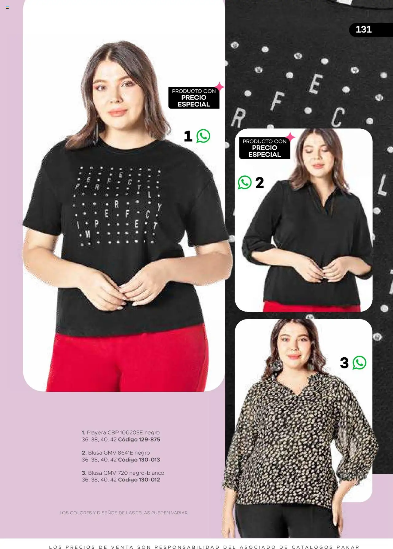 Nuevas ofertas de SC Pakar válidas en toda la República Mexicana desde el 31.01.2025. ¡Encuentra las mejores ofertas en SC Pakar catálogo Ropa! | Página: 131 | Productos: Blusa, Playera