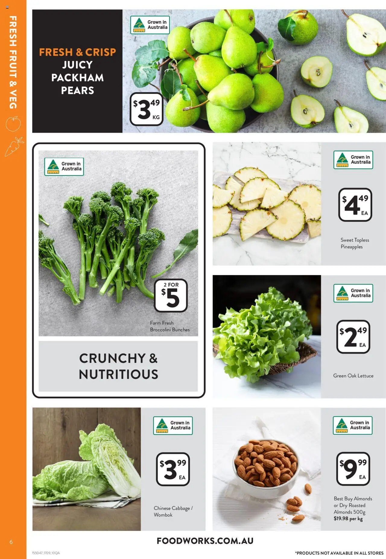 Foodworks catalogue - valid from 17.09.2025 | Page: 6 | Products: Almonds, Lettuce, Cabbage