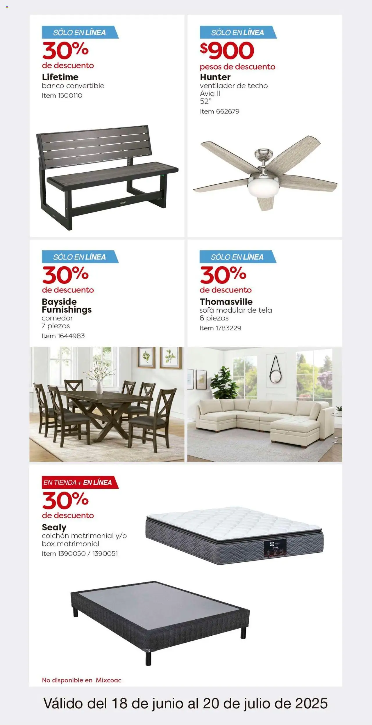 Nuevas ofertas de Costco válidas en toda la República Mexicana desde el 18.06.2025. ¡Encuentra las mejores ofertas en Costco catálogo! | Página: 19 | Productos: Sofá, Colchón, Banco, Modular