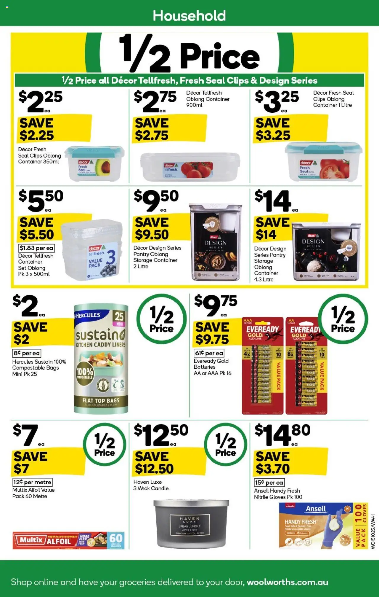 Woolworths catalogue - valid from 15.10.2025 | Page: 41 | Products: Caddy, Gloves, Candle, Clips