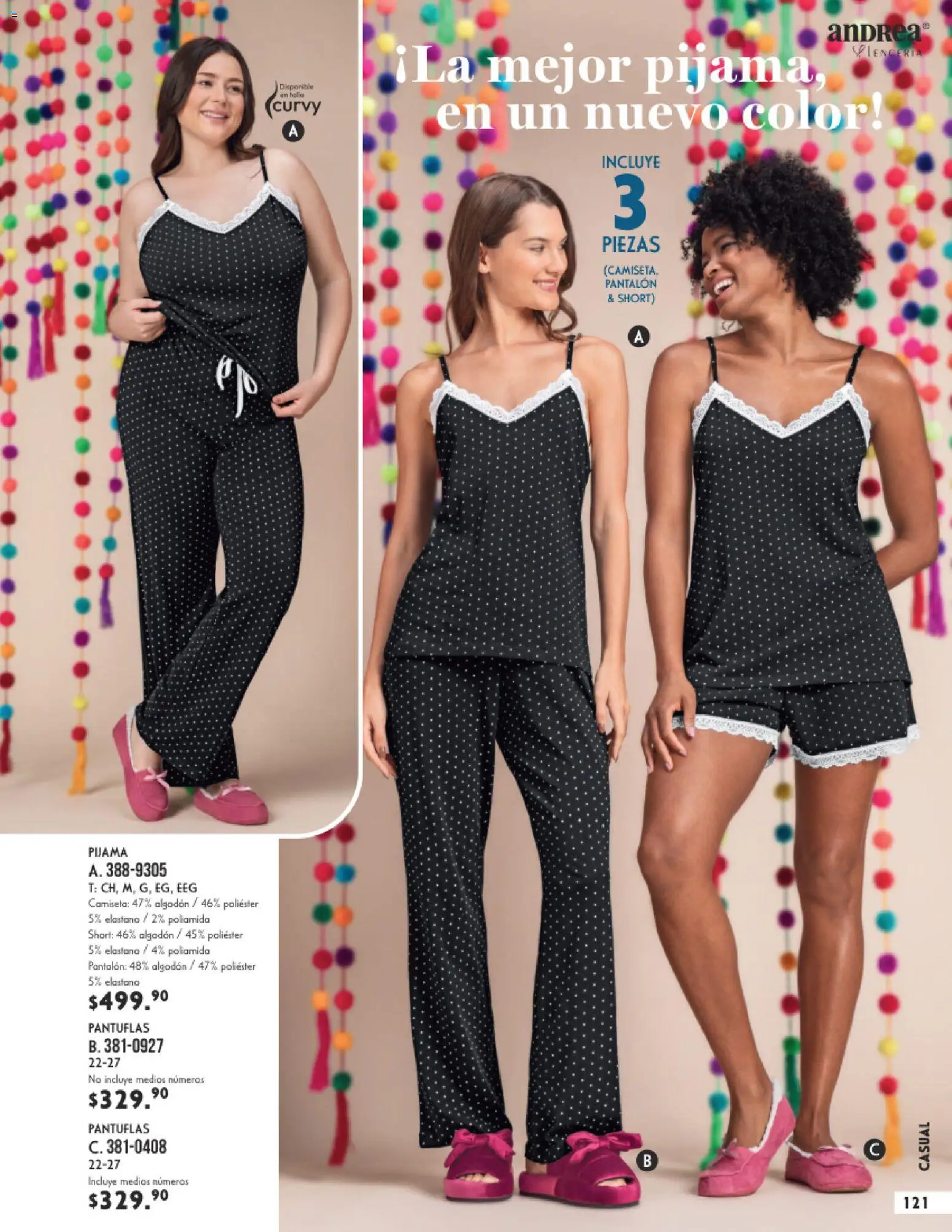 Nuevas ofertas de Andrea válidas en toda la República Mexicana desde el 25.01.2026. ¡Encuentra las mejores ofertas en Andrea catálogo Lencería & vestir interior! | Página: 17 | Productos: Pantuflas, Algodón, Short, Camiseta