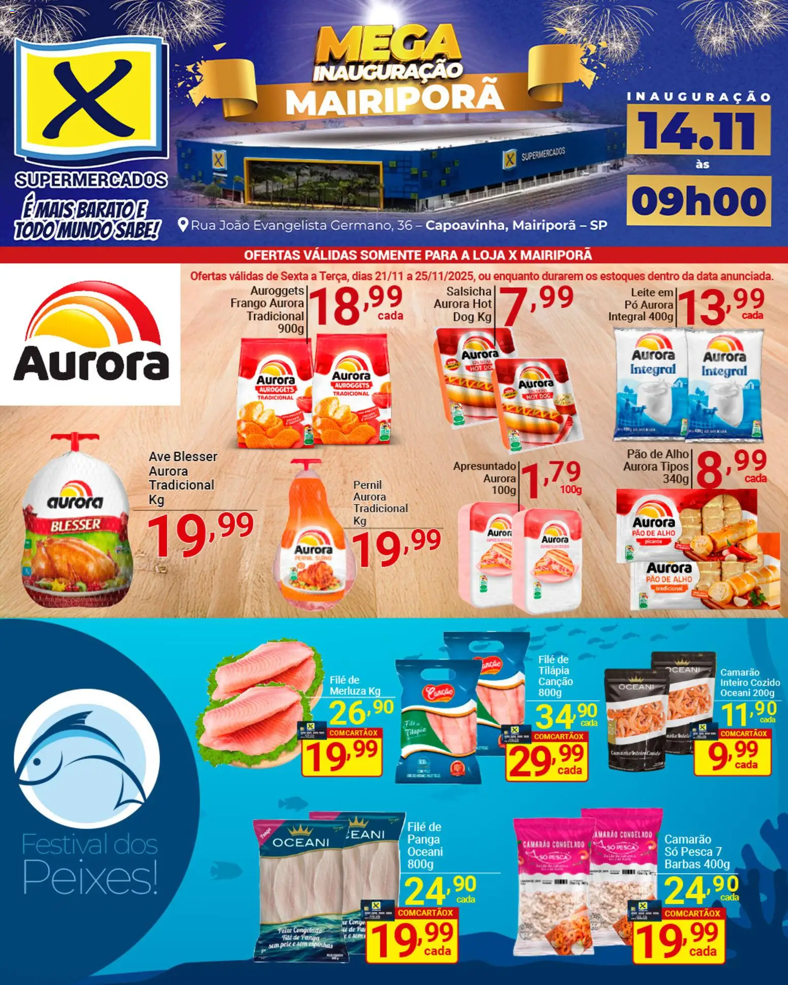 X Supermercados Folheto - válido de 21.11.2025 | Página: 11 | Produtos: Pó, Salsicha, Pão, Leite em pó