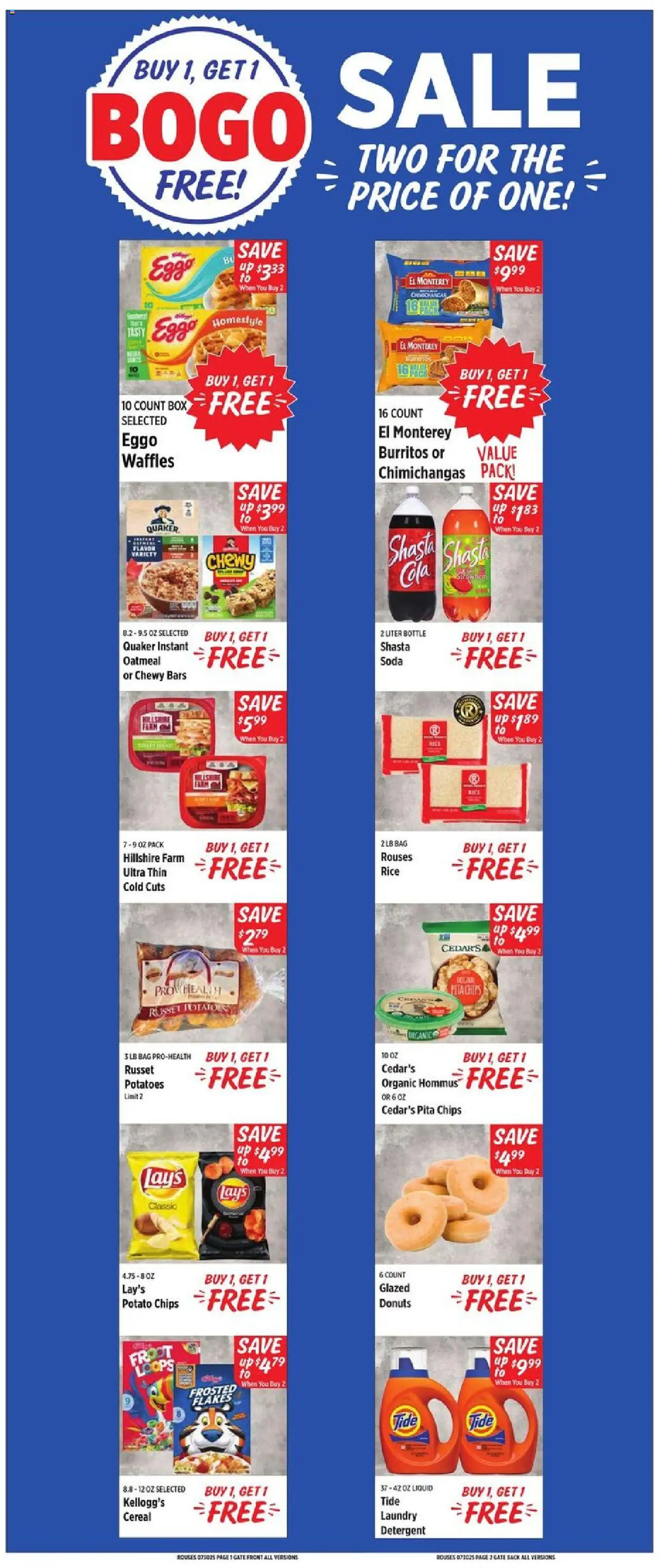 Rouses Weekly Ad - valid from 30.07.2025 | Page: 1 | Products: Box, Detergent, Flakes, Bag