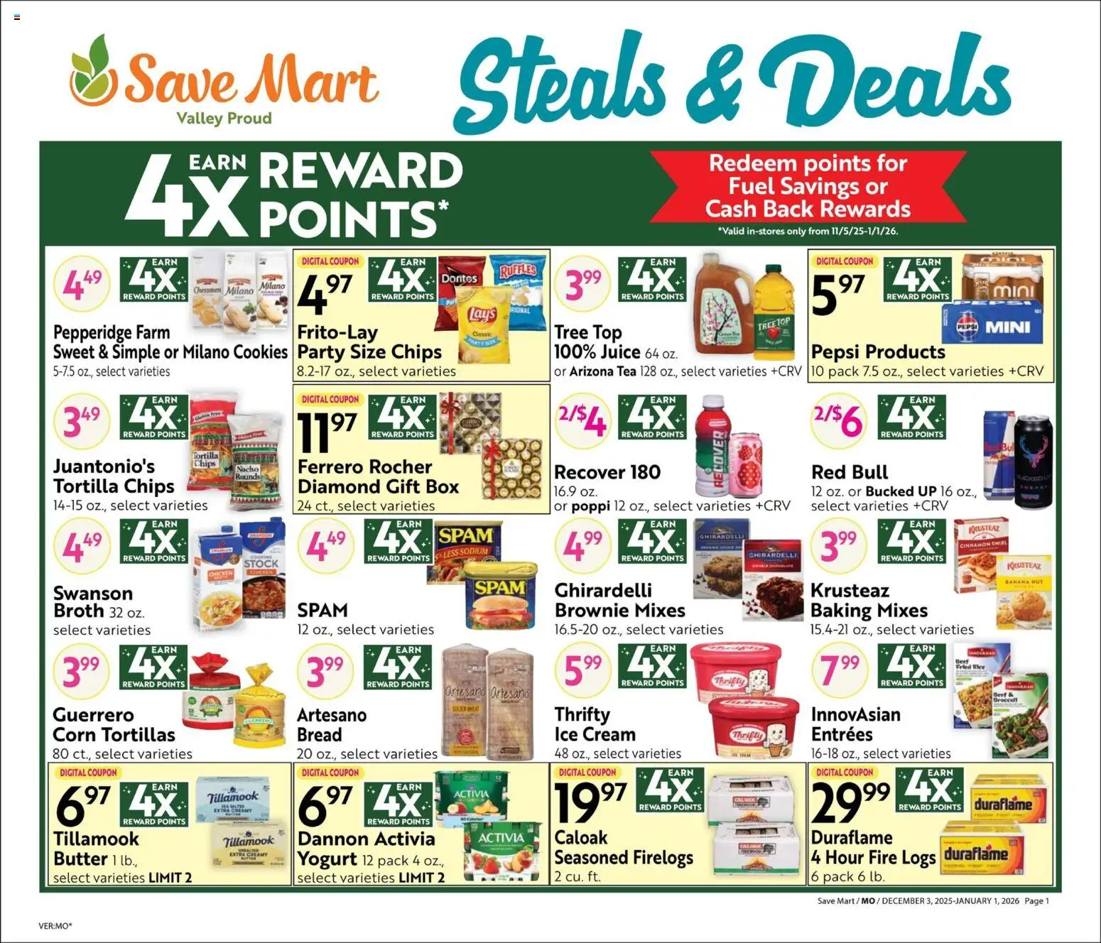 Save Mart Big Book of Savings - valid from 03.12.2025 | Page: 1 | Products: Yogurt, Bread, Rice, Chips