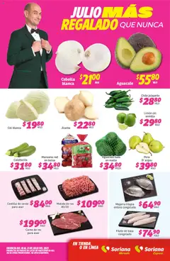 Vista previa de Soriana - Fin de Semana Mercado: Ags, Nay, Jal, Qro, Col, Mich, Gto, Hgo, Tlax, Mor, Pue, Gro, Oax, Edo. de Mex, CDMX, Zac y SLP, nuevo folleto de la tienda, válido en México a partir del 18.07.2025