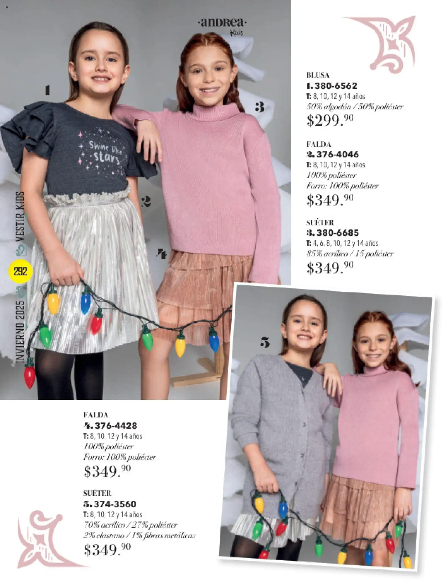 Nuevas ofertas de Andrea válidas en toda la República Mexicana desde el 26.11.2025. ¡Encuentra las mejores ofertas en Andrea catálogo Invierno! | Página: 292 | Productos: Blusa, Suéter, Algodón, Falda