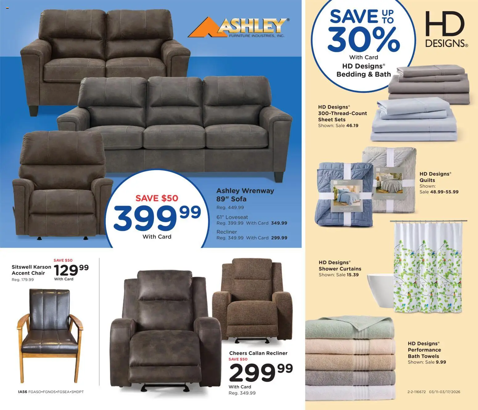 Fred Meyer Home & Apparel - valid from 11.03.2026 | Page: 6 | Products: Sofa, Chair, Loveseat, Sheet
