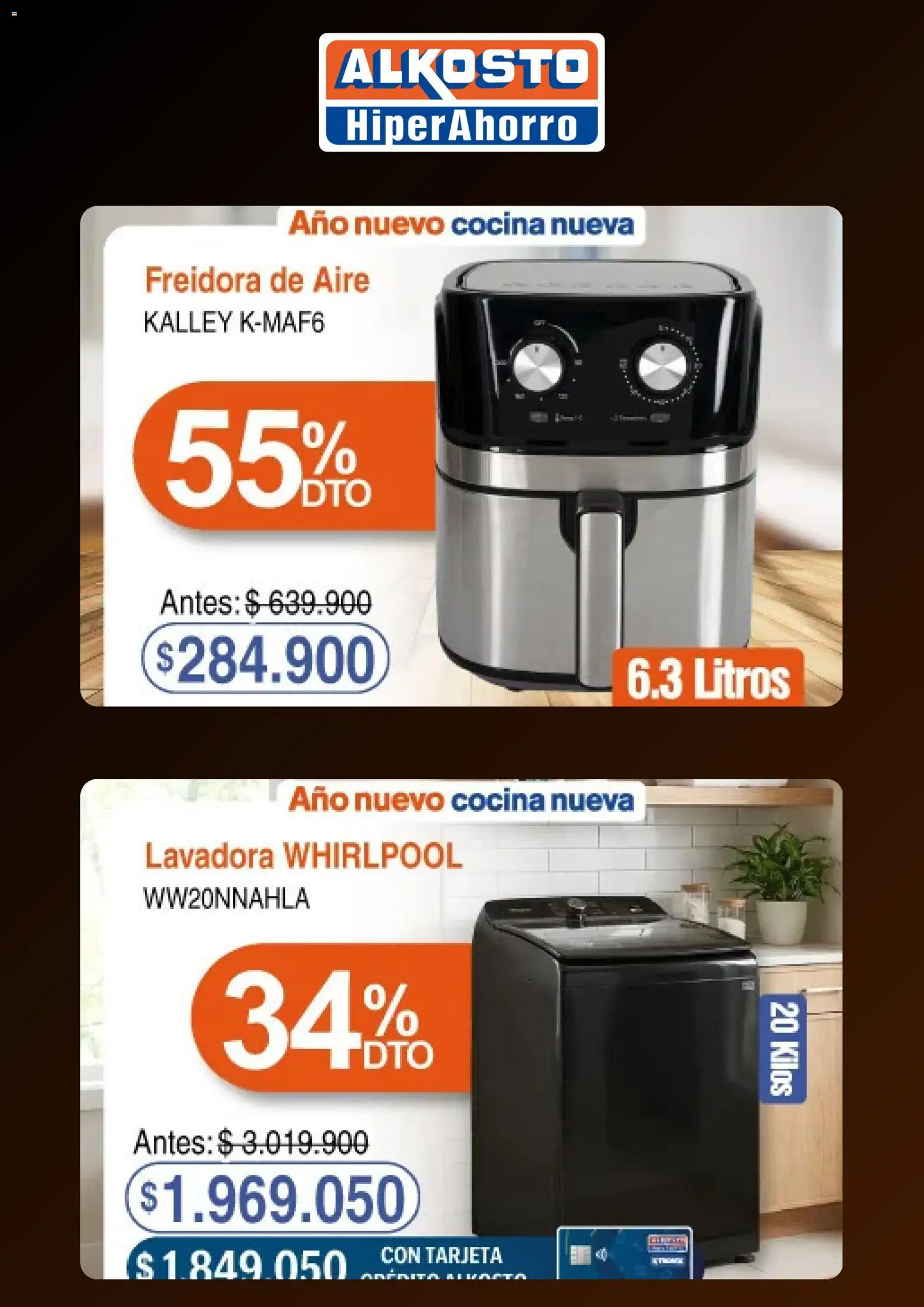 Alkosto revista - valida desde el 10.01.2026 | Página: 2 | Productos: Freidora de aire, Lavadora, Cocina, Freidora