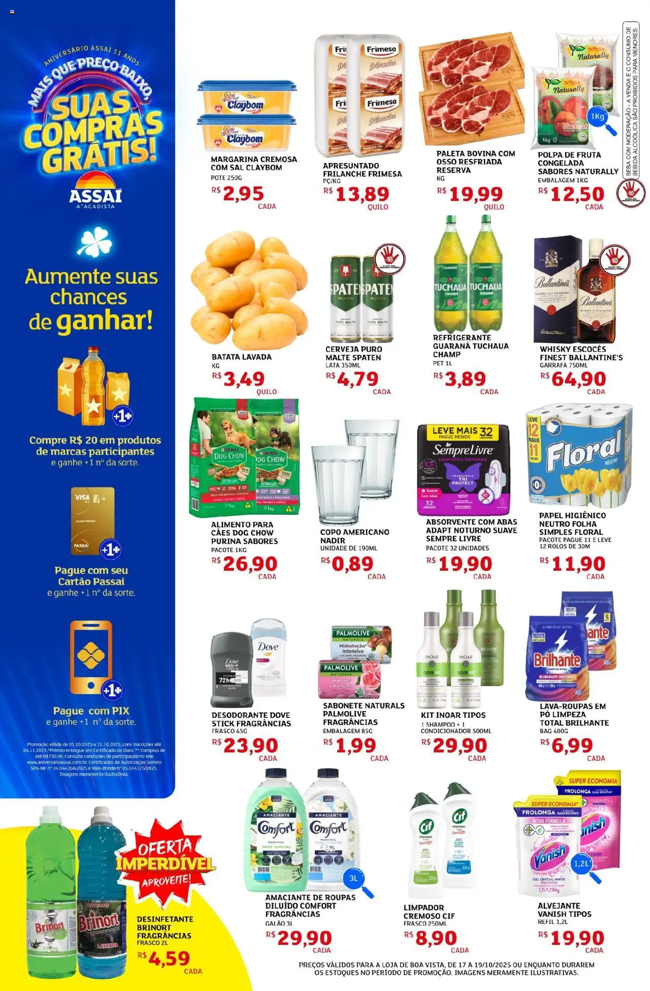 Assaí Atacadista Folheto - válido de 17.10.2025 | Página: 2 | Produtos: Shampoo, Alvejante, Dove, Margarina