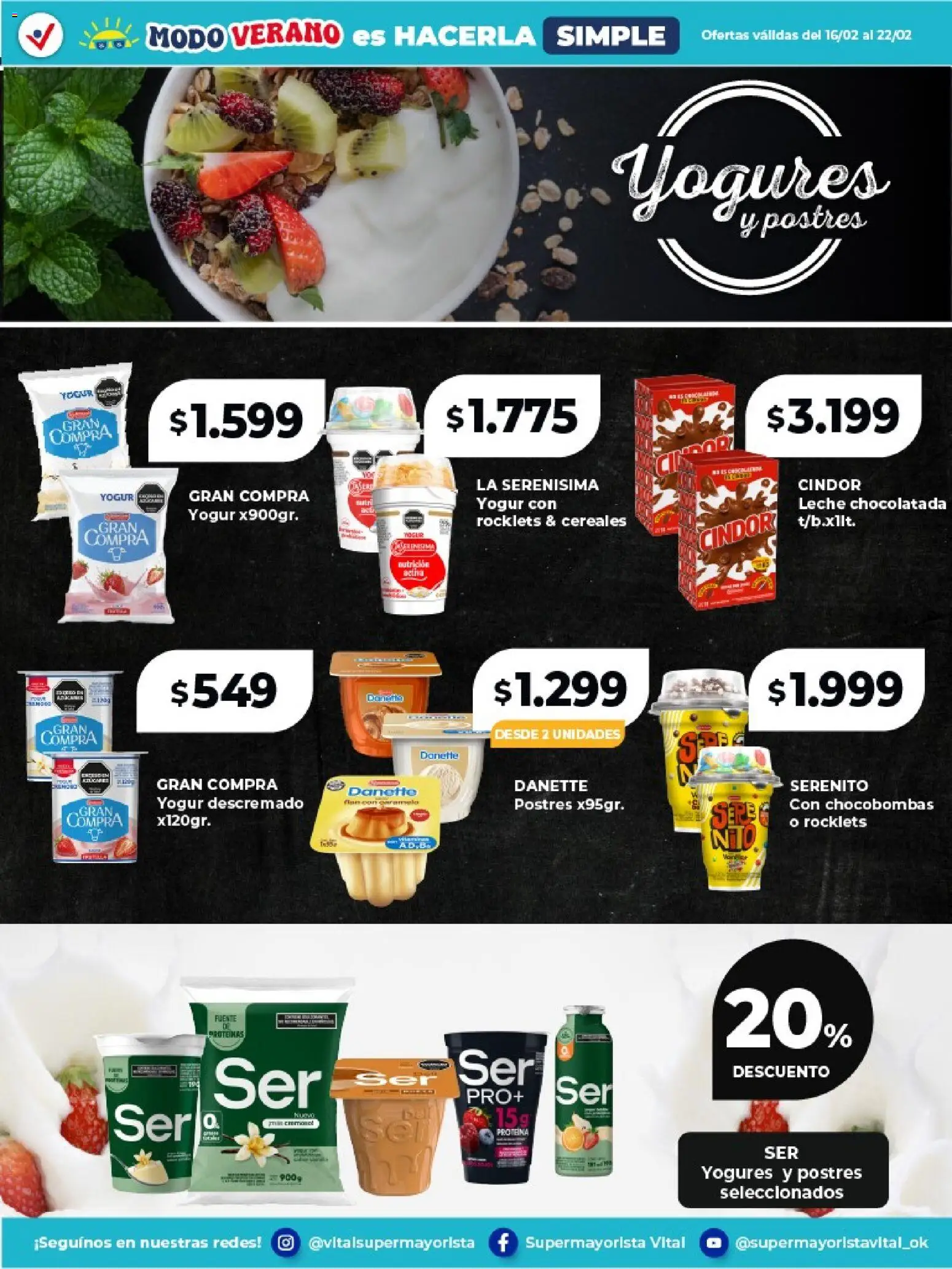 Vital - Especial de frescos │ válido desde el 16.02.2026 | Página: 3 | Productos: Fuente, Yogur, Chocolatada, Cereales