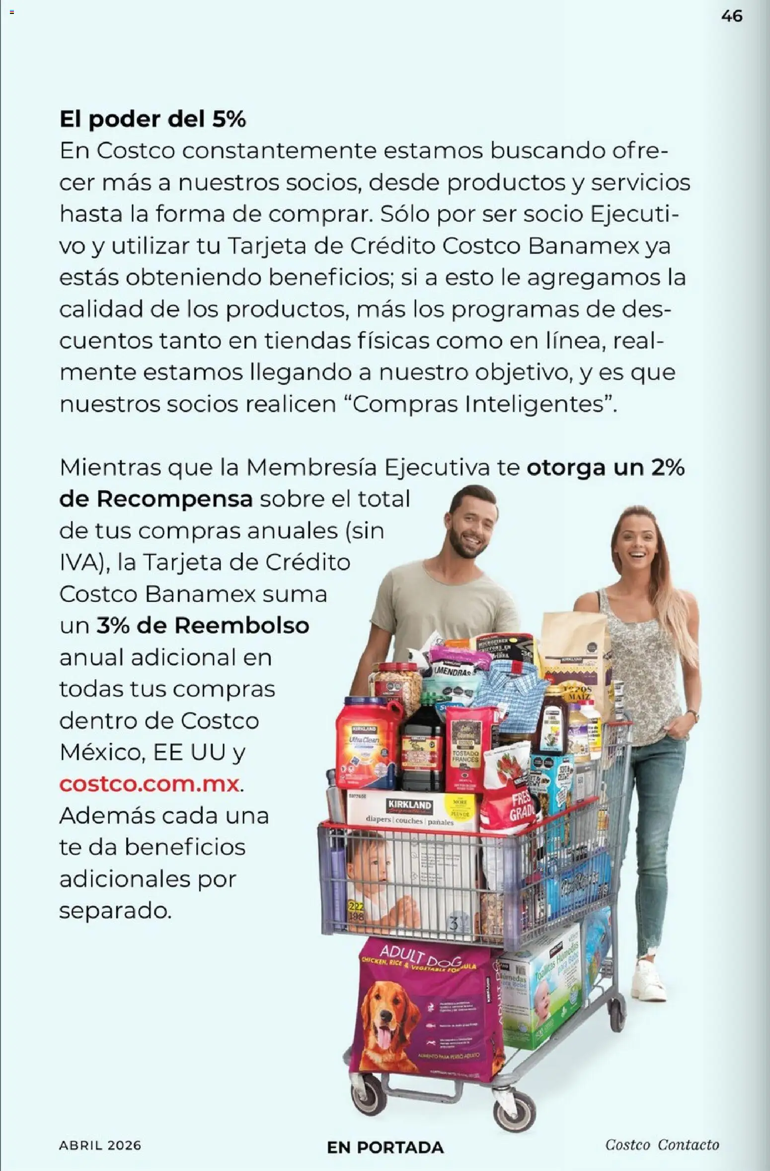 Nuevas ofertas de Costco válidas en toda la República Mexicana desde el 01.04.2026. ¡Encuentra las mejores ofertas en Costco Revista Abril 2026! | Página: 46 | Productos: Toallitas húmedas, Pañales, Té, Sobre