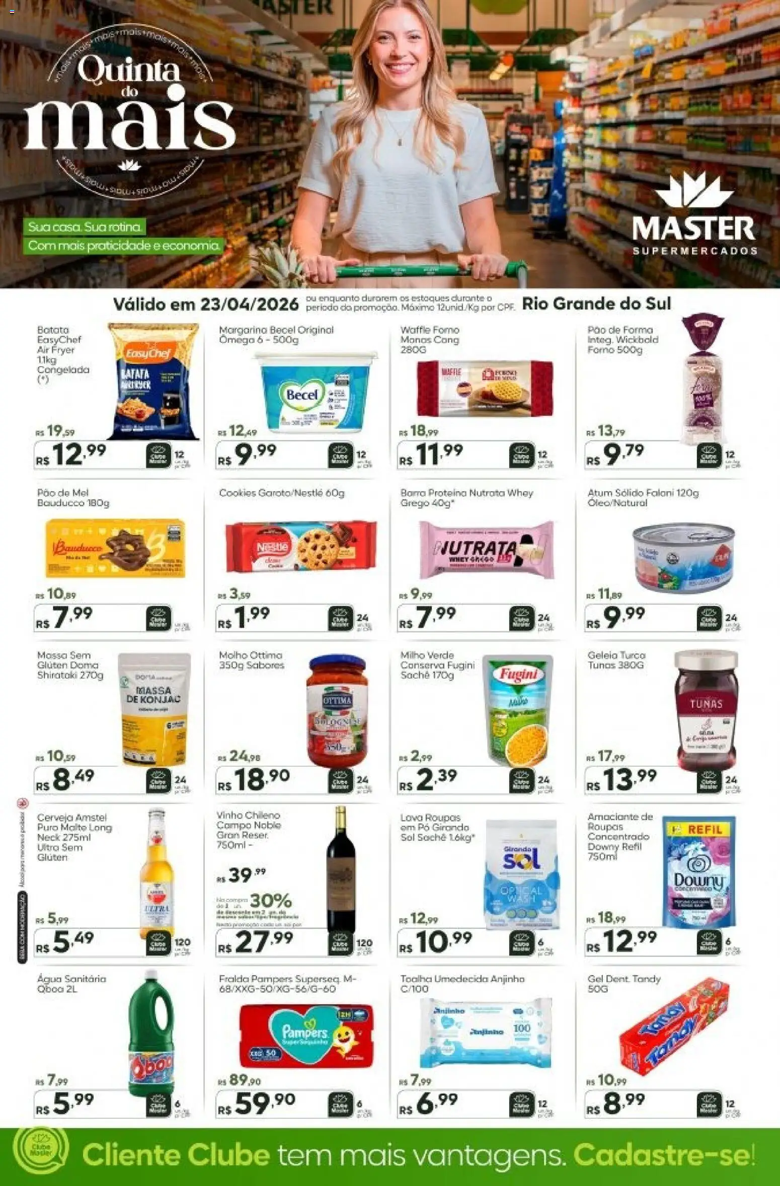 Master Folheto - válido de 23.04.2026 | Página: 1 | Produtos: Pampers, Pó, Pão, Batata