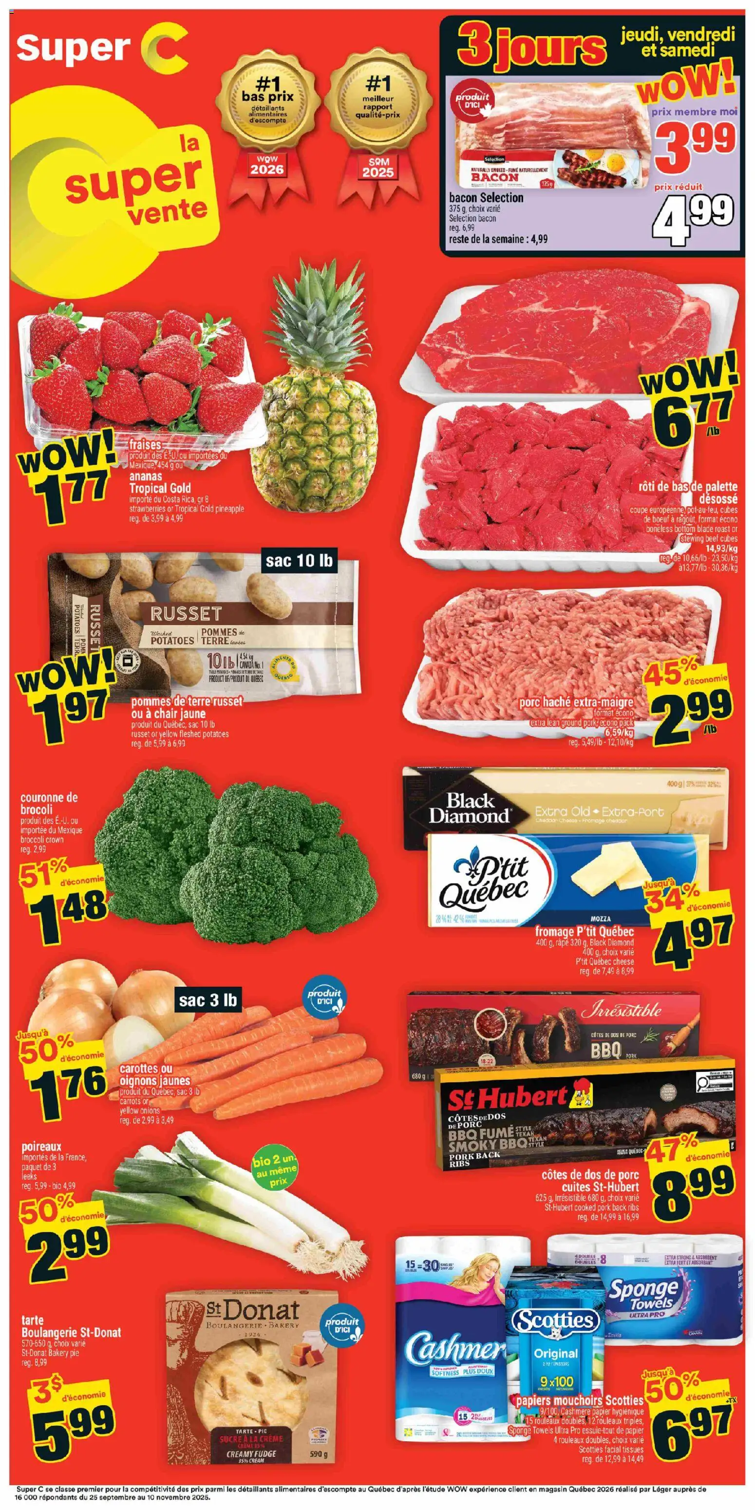 Super C flyer valid from 26.03.2026 | Page: 1 | Products: Pineapple, Strawberries, Cream, Potatoes