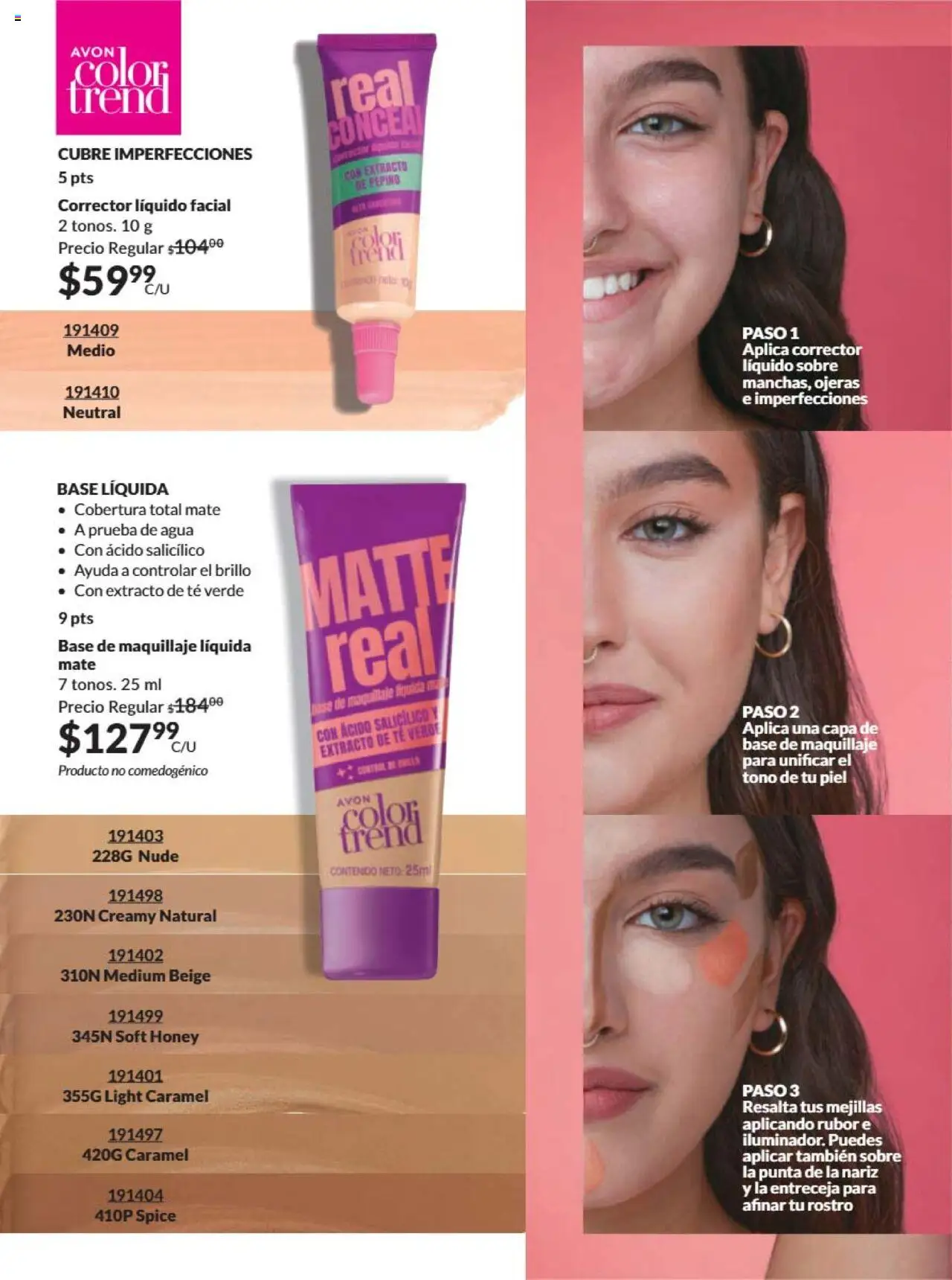 Nuevas ofertas de AVON válidas en toda la República Mexicana desde el 09.10.2025. ¡Encuentra las mejores ofertas en AVON - Campaña 16 2025! | Página: 52 | Productos: Base de maquillaje, Agua, Corrector, Rubor