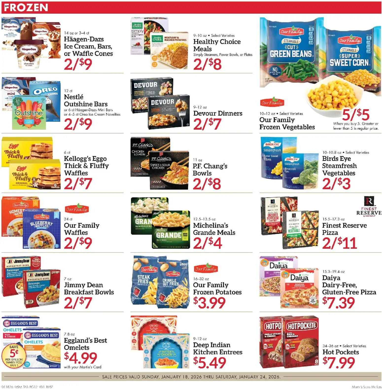 Martin’s Weekly Ad - valid from 18.01.2026 | Page: 12 | Products: Broccoli, Milk, Cheese, Pizza