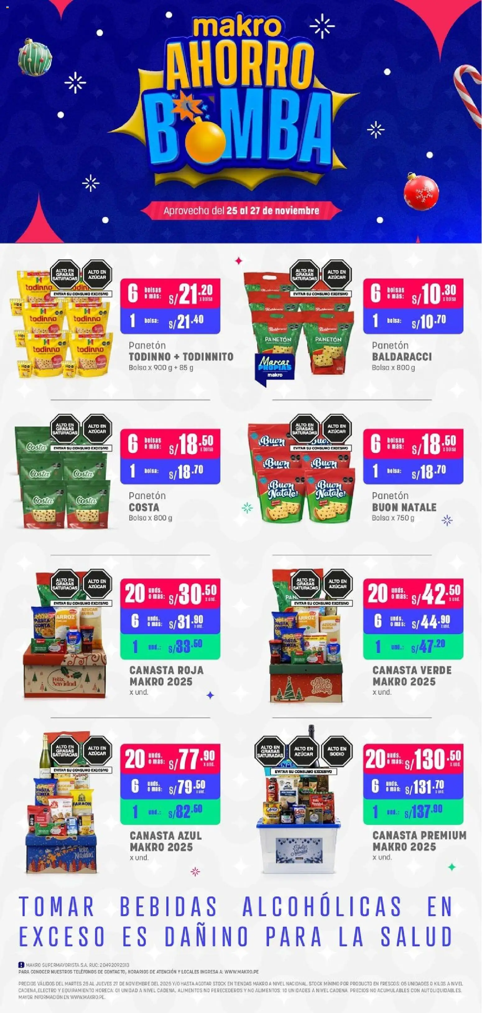 Catálogo Makro válido desde 25.11.2025 | Página: 1 | Productos: Arroz, Pasta, Bolsa