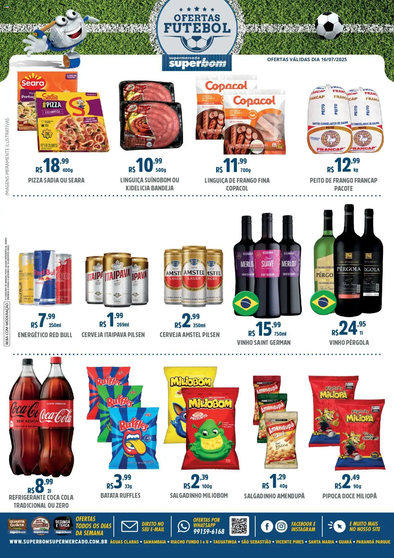 Superbom Folheto - válido de 16.07.2025 | Página: 1 | Produtos: Energético, Linguiça, Carne, Refrigerante