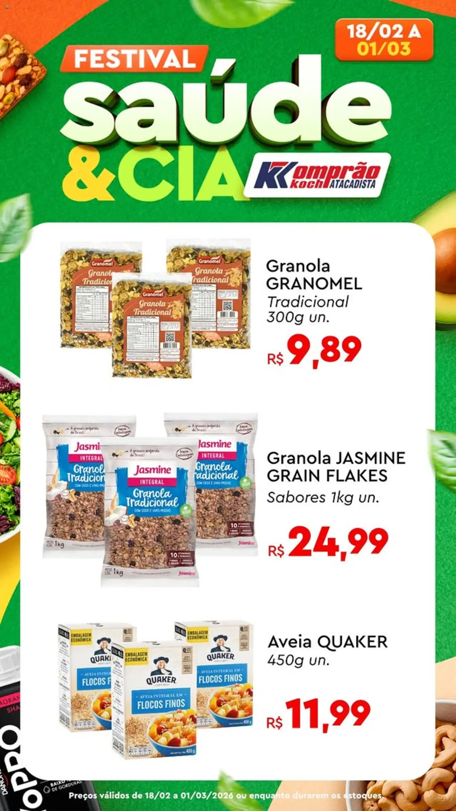 Komprao Atacadista Folheto - válido de 18.02.2026 | Página: 6 | Produtos: Granola, Flocos, Aveia