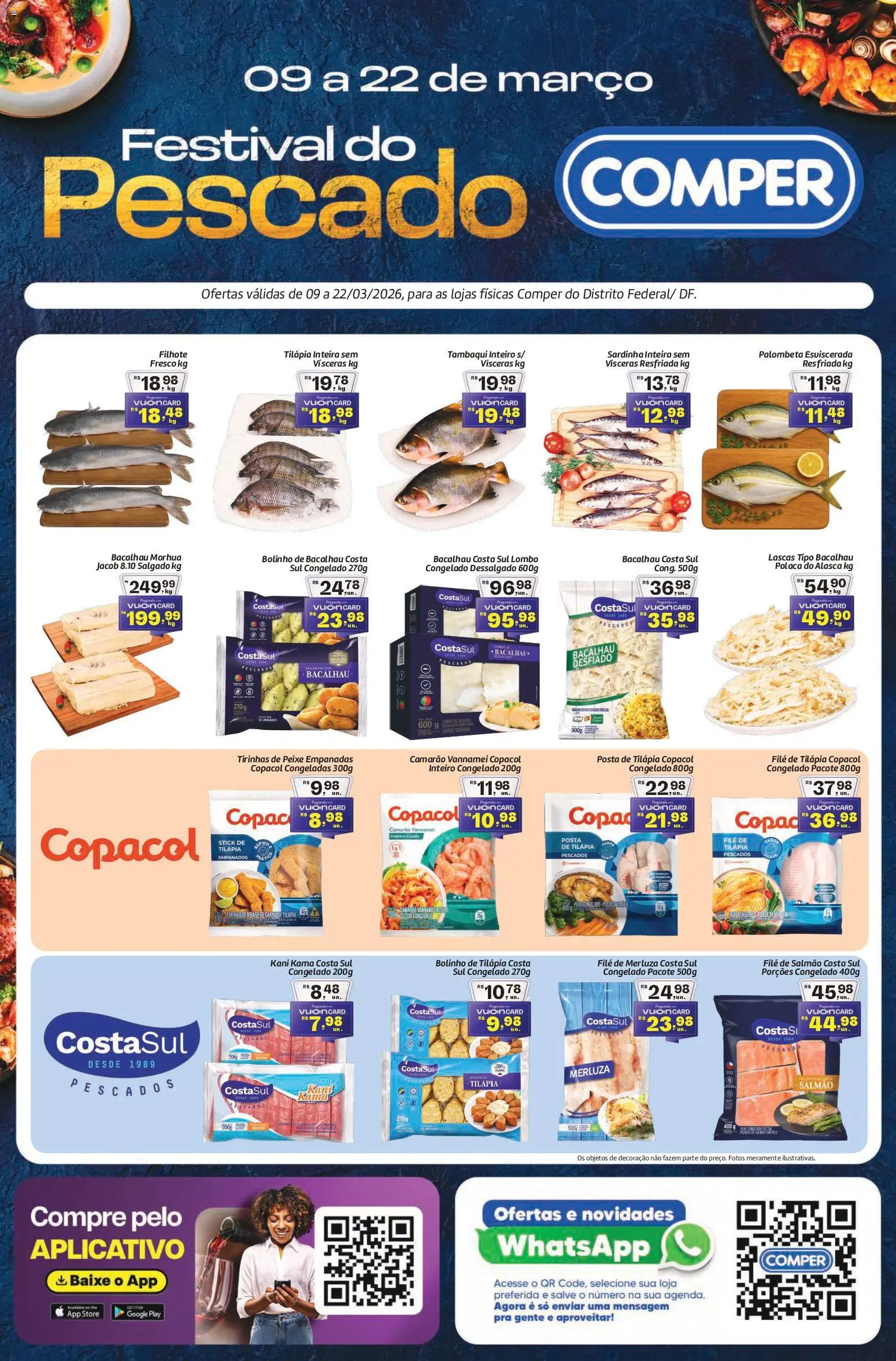 Comper Folheto - válido de 09.03.2026 | Página: 1 | Produtos: Camarão, Tilápia, Peixe, Base