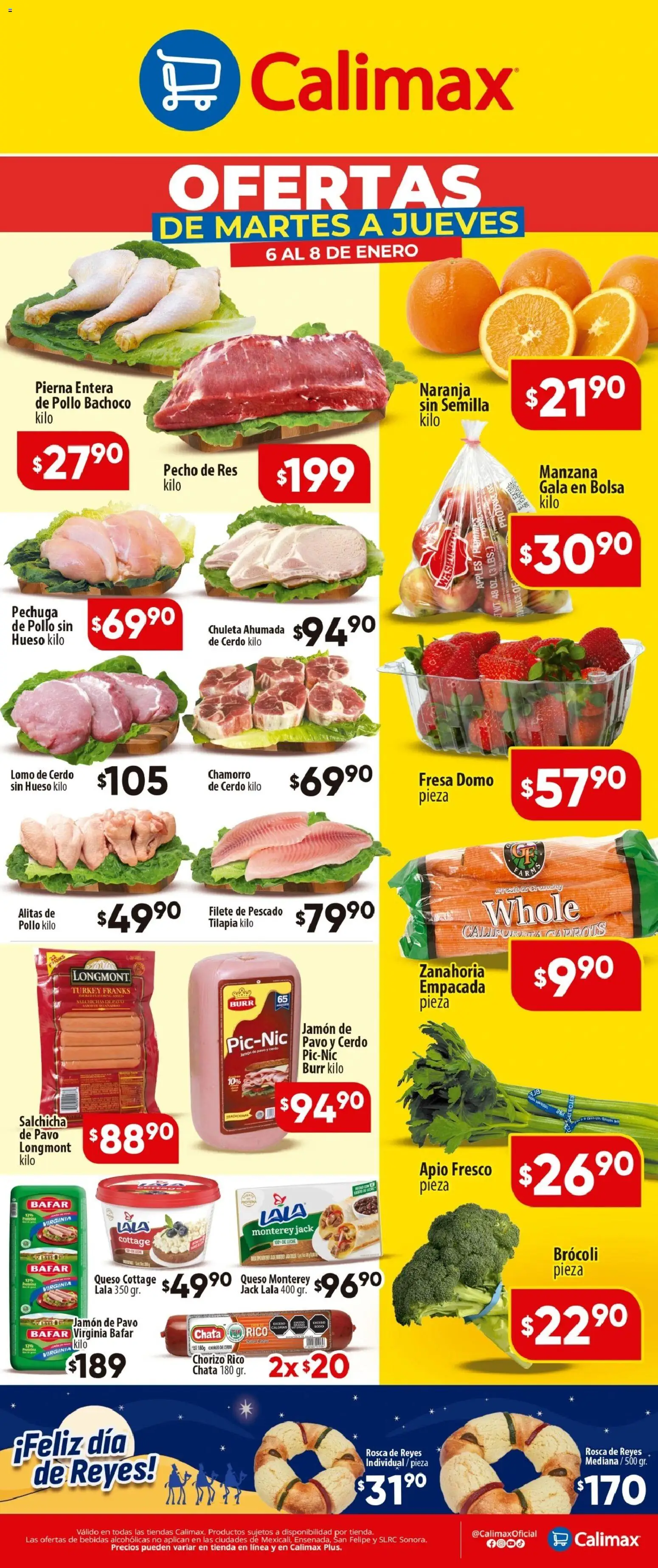 Nuevas ofertas de Calimax válidas en toda la República Mexicana desde el 06.01.2026. ¡Encuentra las mejores ofertas en Calimax folleto! | Página: 1 | Productos: Pollo, Bolsa, Cerdo, Chorizo