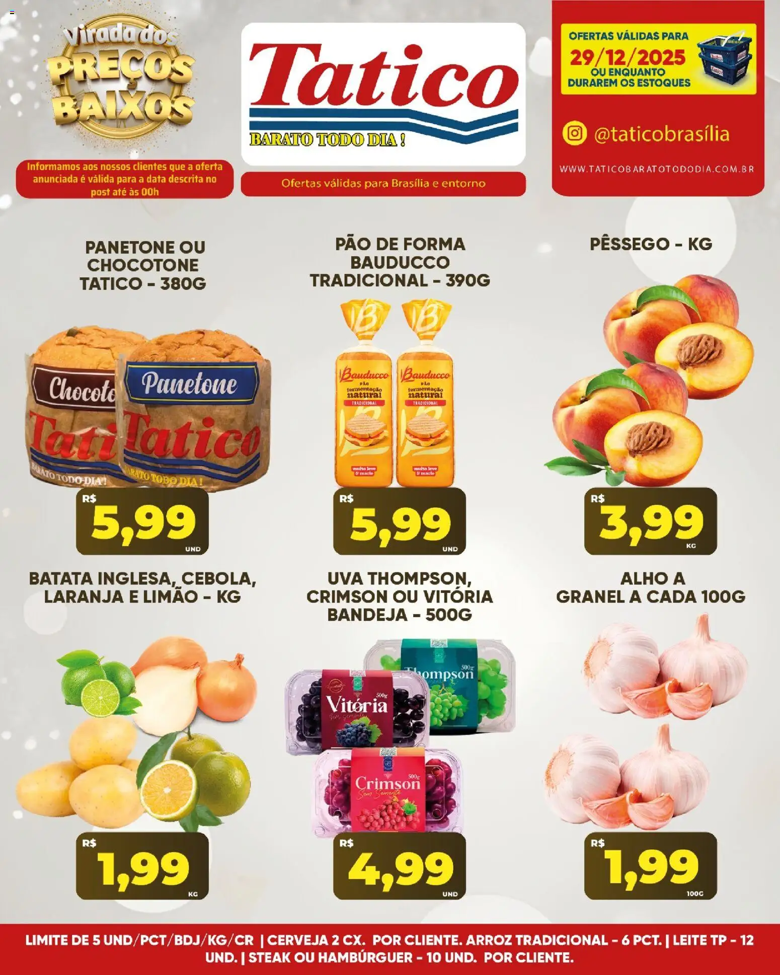 Tatico Folheto - válido de 30.12.2025 | Página: 26 | Produtos: Pêssego, Alho, Pão, Pão de forma