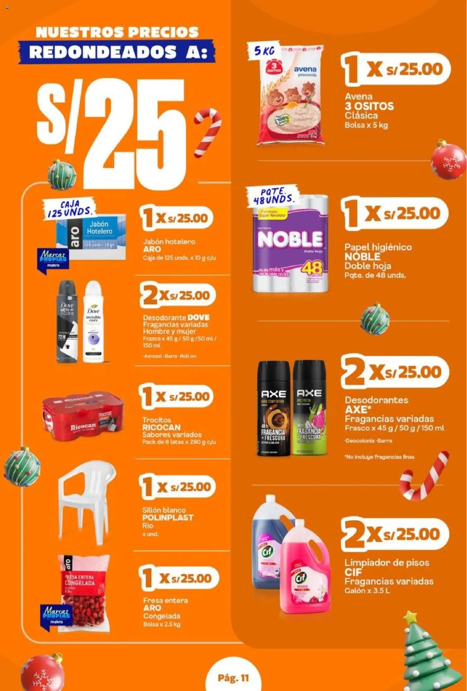Catálogo Makro válido desde 06.11.2025 | Página: 11 | Productos: Jabón, Desodorante, Caja, Bolsa