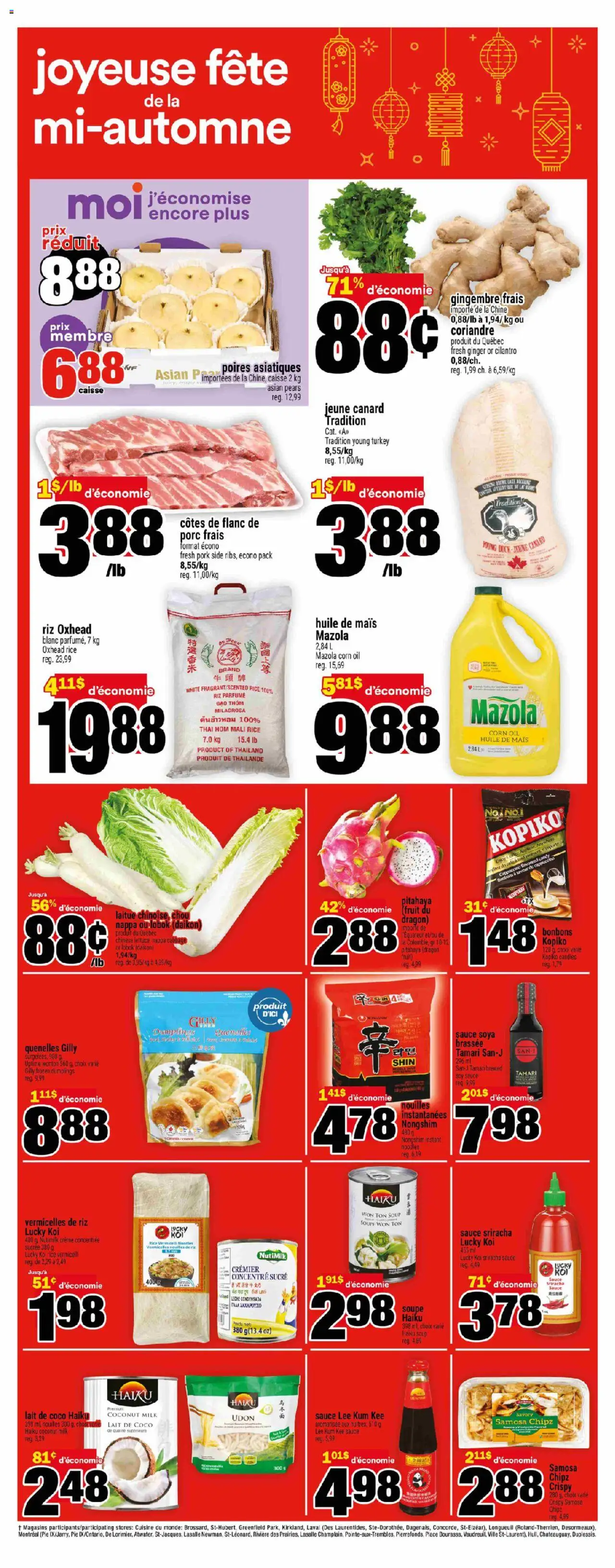 Super C flyer valid from 25.09.2025 | Page: 9 | Products: Rice, Noodles, Candies, Turkey