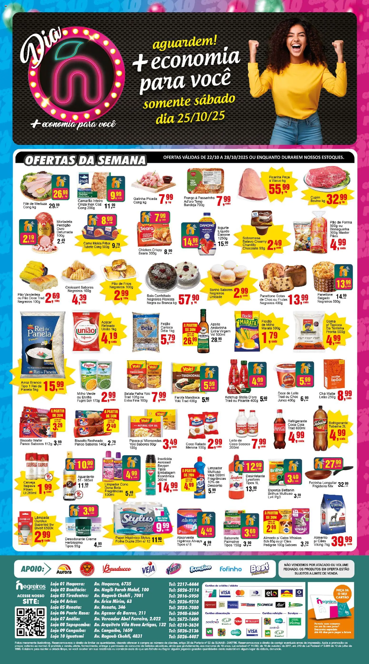 Negreiros Folheto - válido de 22.10.2025 | Página: 2 | Produtos: Leite, Ketchup, Farofa, Absorvente