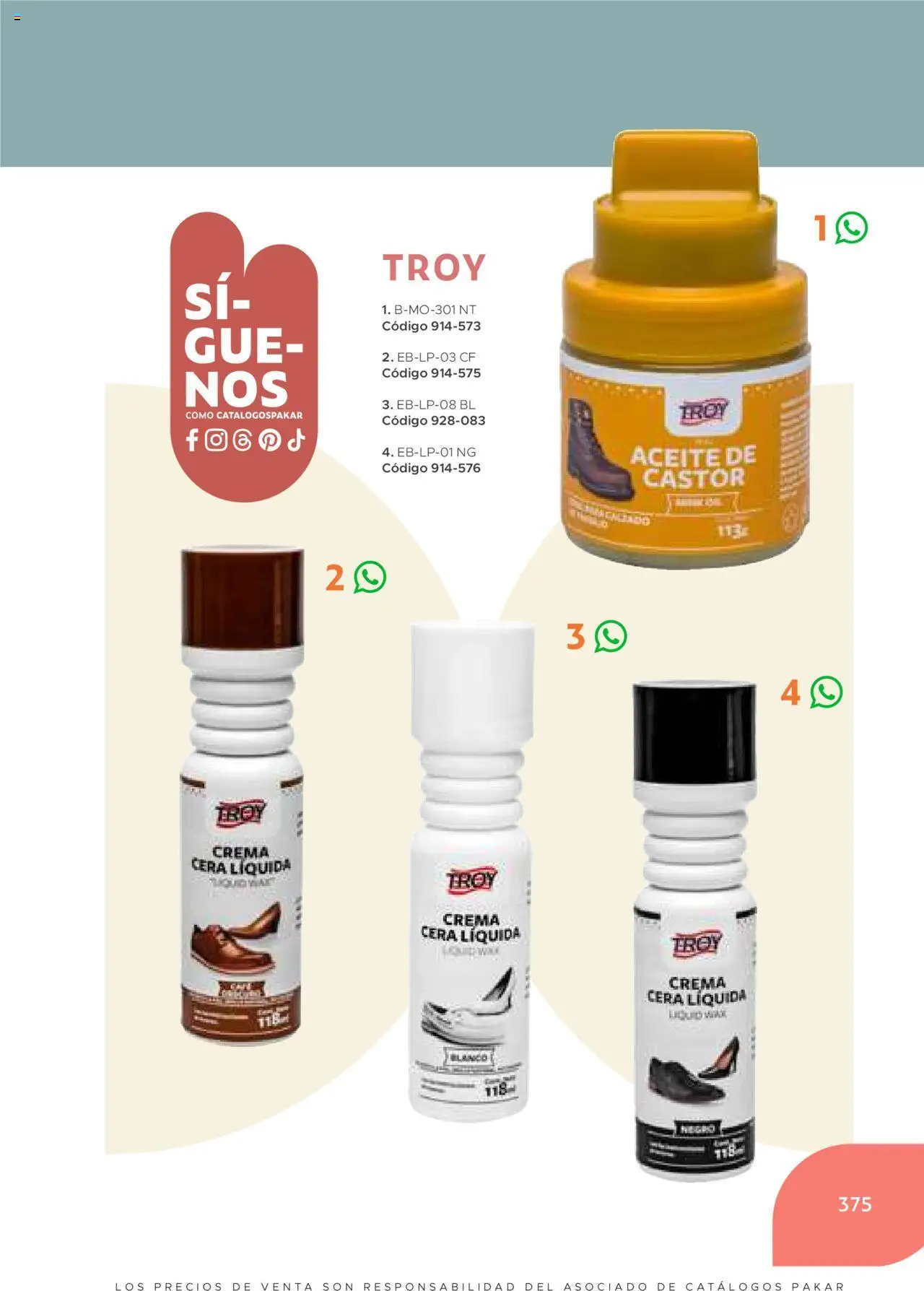 Nuevas ofertas de SC Pakar válidas en toda la República Mexicana desde el 24.07.2025. ¡Encuentra las mejores ofertas en SC Pakar - Catálogo Hombre otoño / invierno! | Página: 375 | Productos: Crema, Aceite, Cera