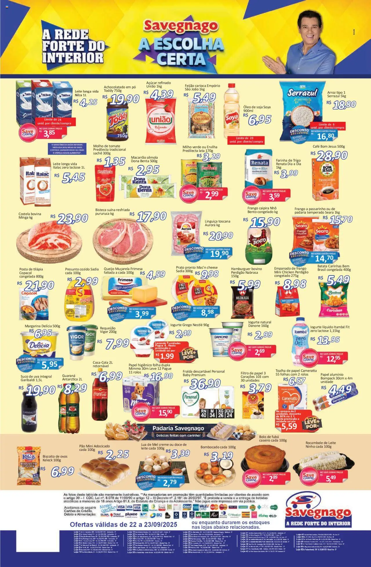 Savegnago Folheto - válido de 22.09.2025 | Página: 2 | Produtos: Achocolatado, Suco, Bolo, Papel higiênico