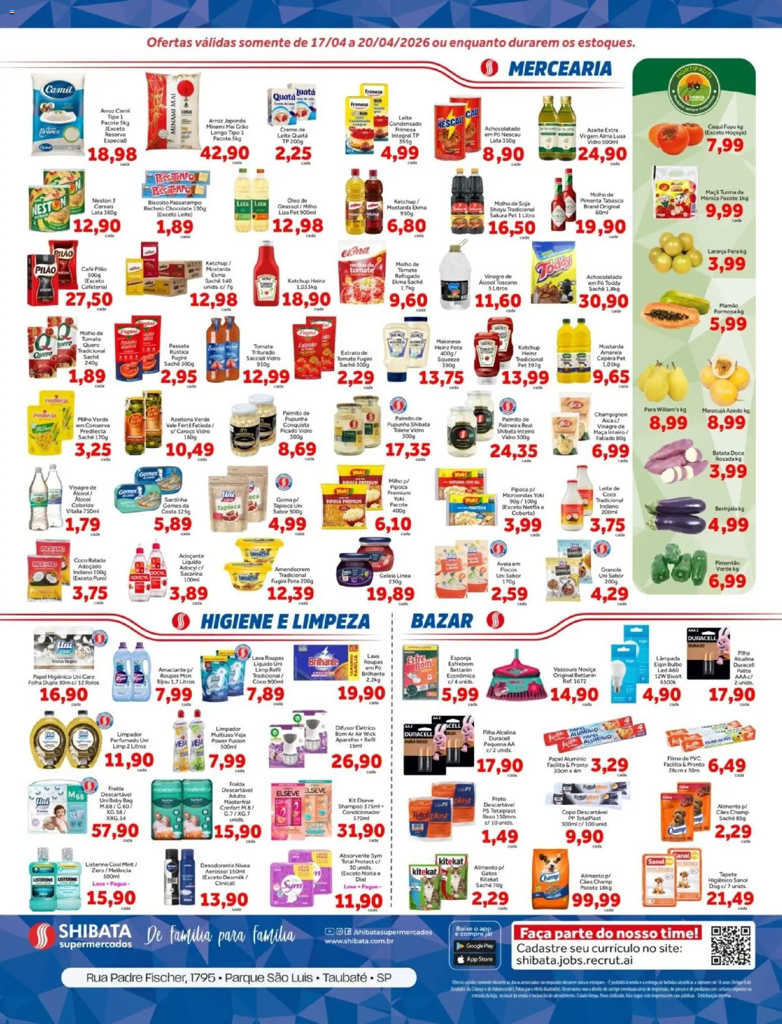 Shibata Folheto - válido de 17.04.2026 | Página: 2 | Produtos: Pupunha, Condicionador, Desodorante, Papel higiênico
